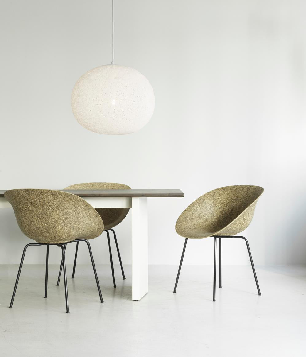 Armchair Green Mat chair with a cream base