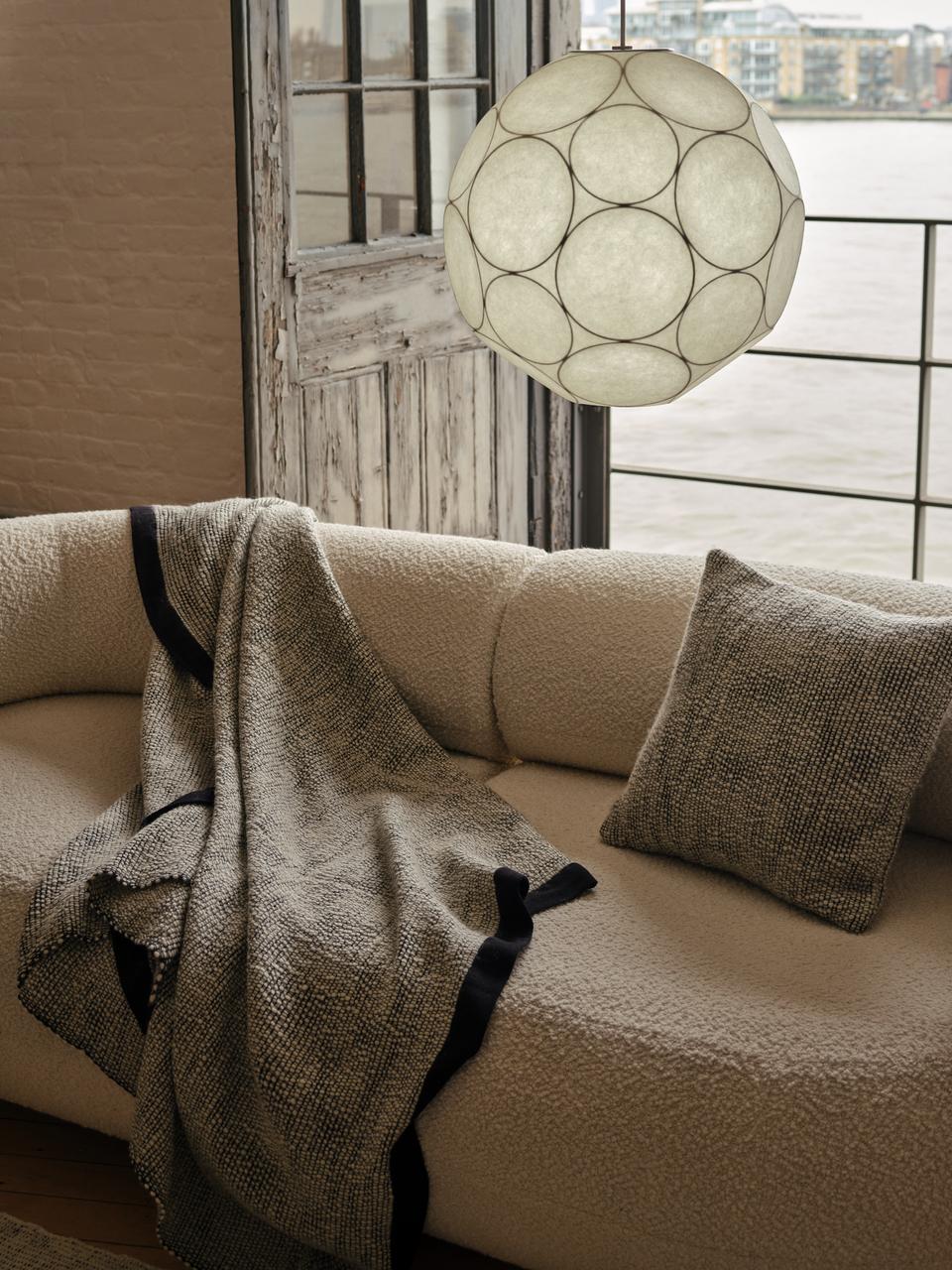 Cream THREAD blanket with black