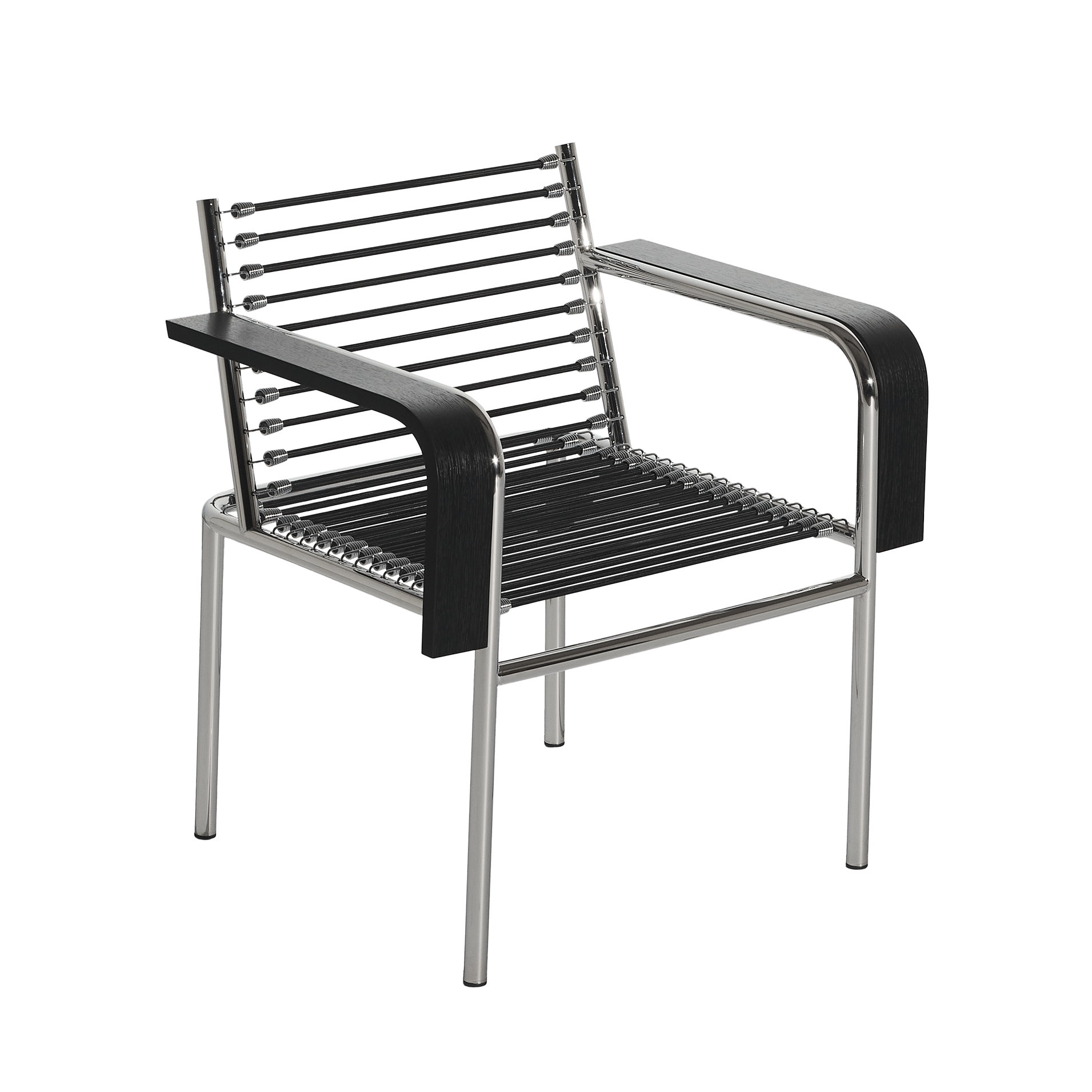 SANDOWS Armchair in Black with Steel Base