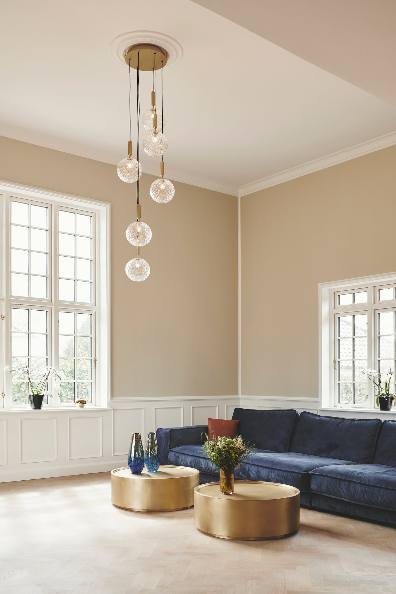 MIIRA 6 Pendant Lamp in Brass with Transparent Glass