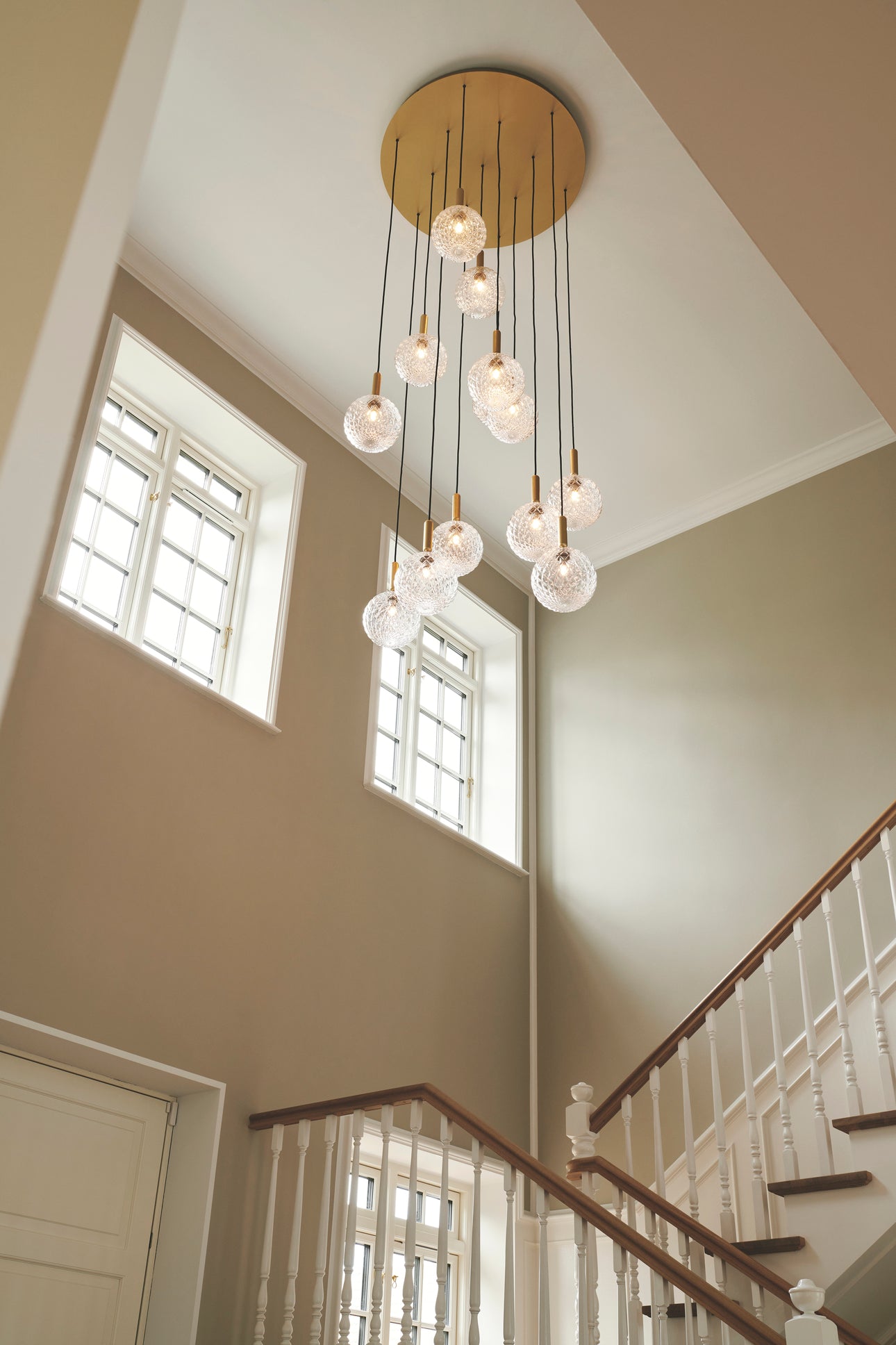 MIIRA 13 Pendant Lamp in Brass with Opal Glass