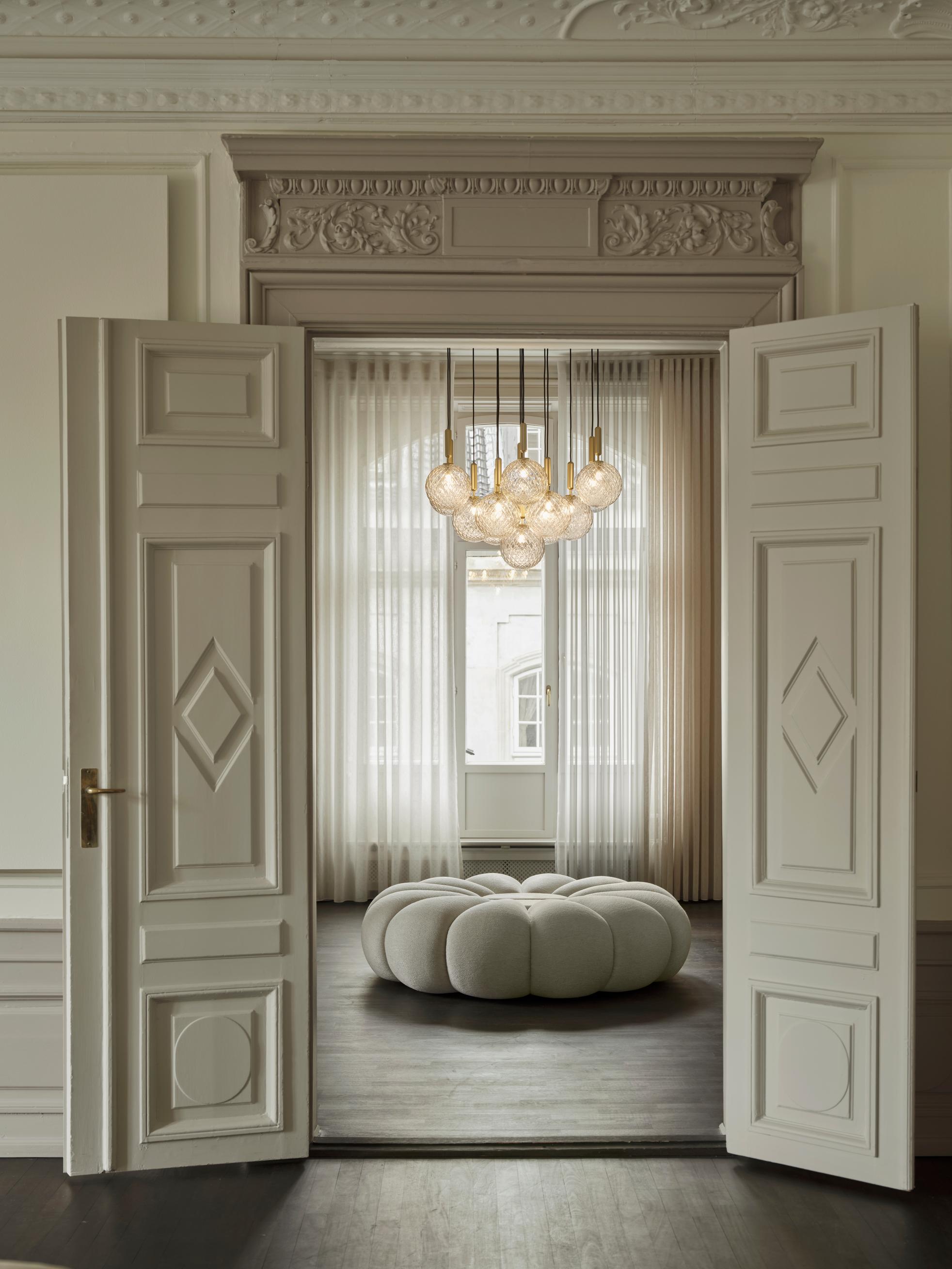 MIIRA 13 Pendant Lamp in Brass with Opal Glass