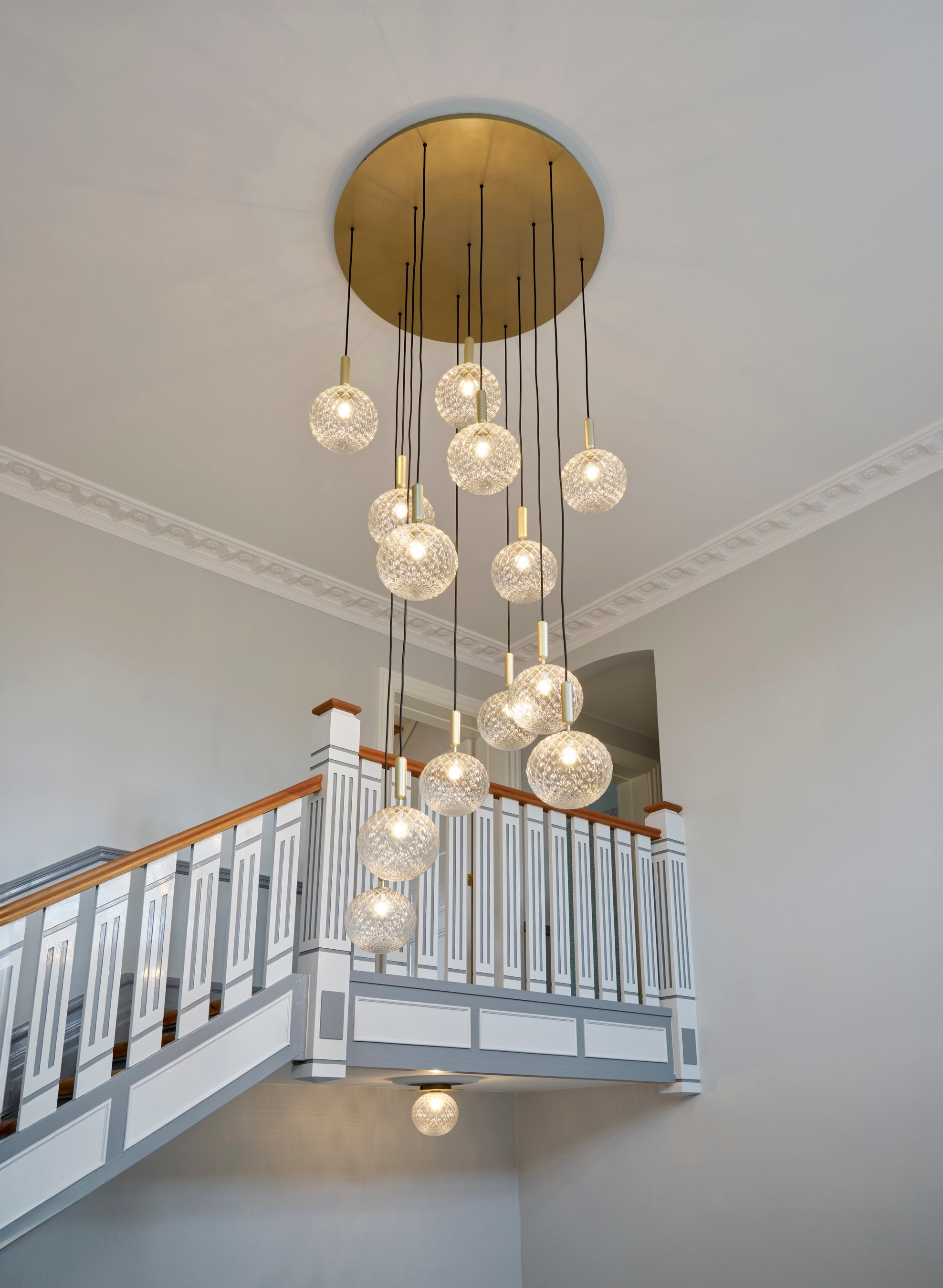 MIIRA 13 Pendant Lamp in Brass with Opal Glass