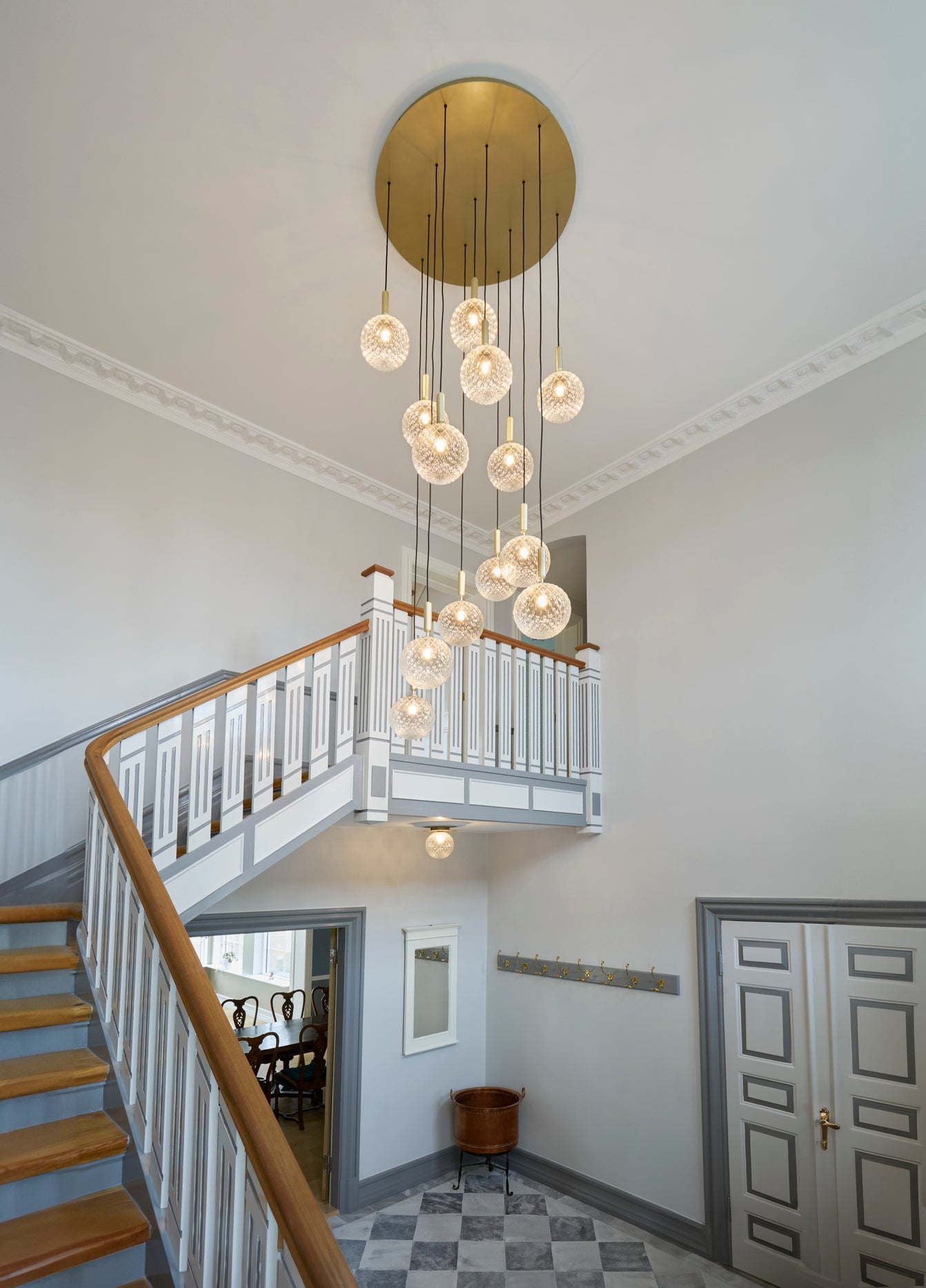 MIIRA 13 Pendant Lamp in Brass with Opal Glass