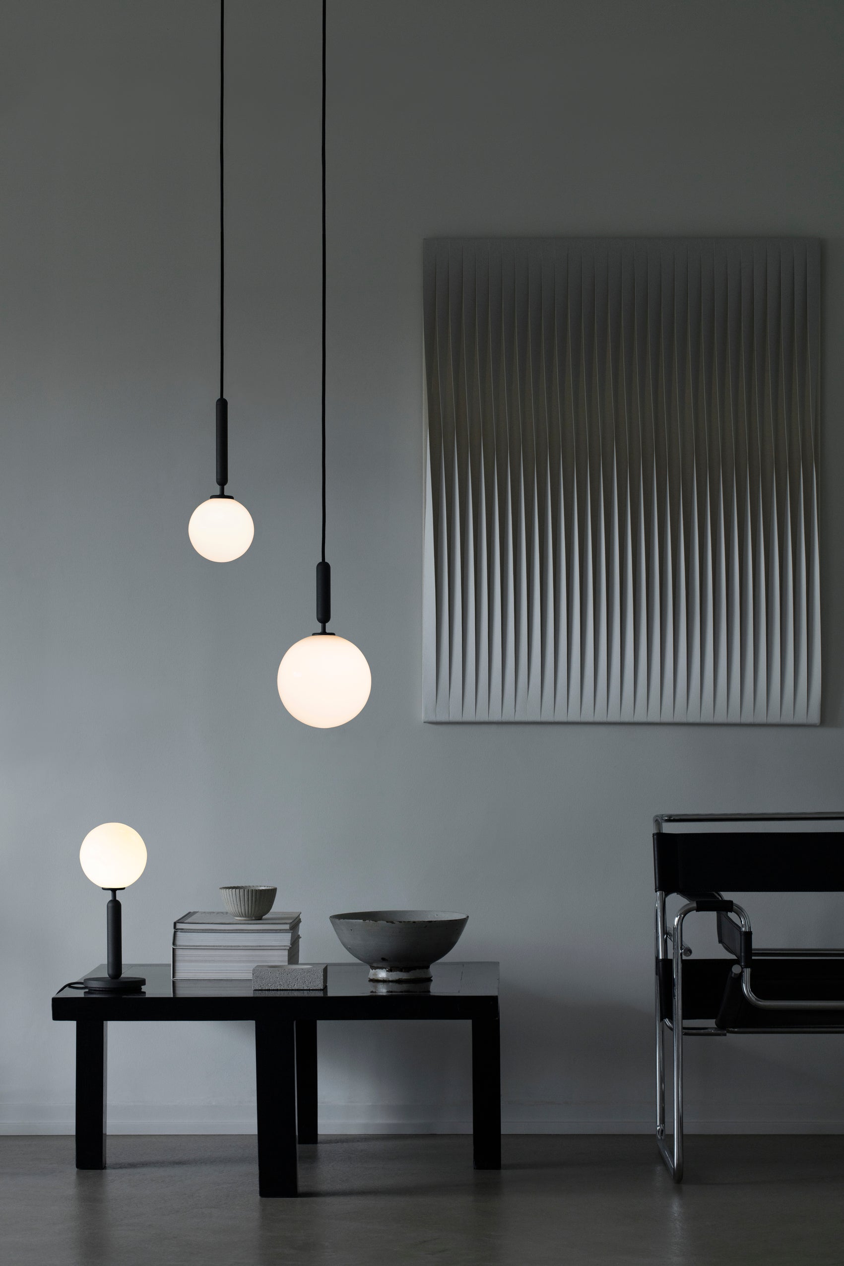 MIIRA Table Lamp in Graphite with Opal Glass