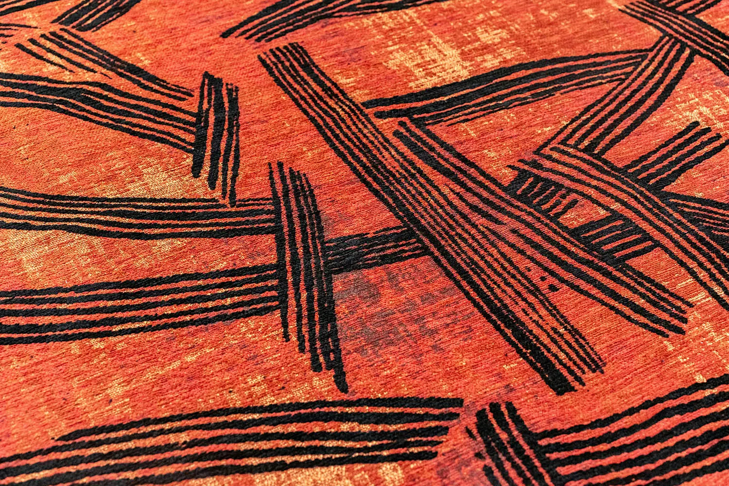 KANJI Orange Carpet with Black