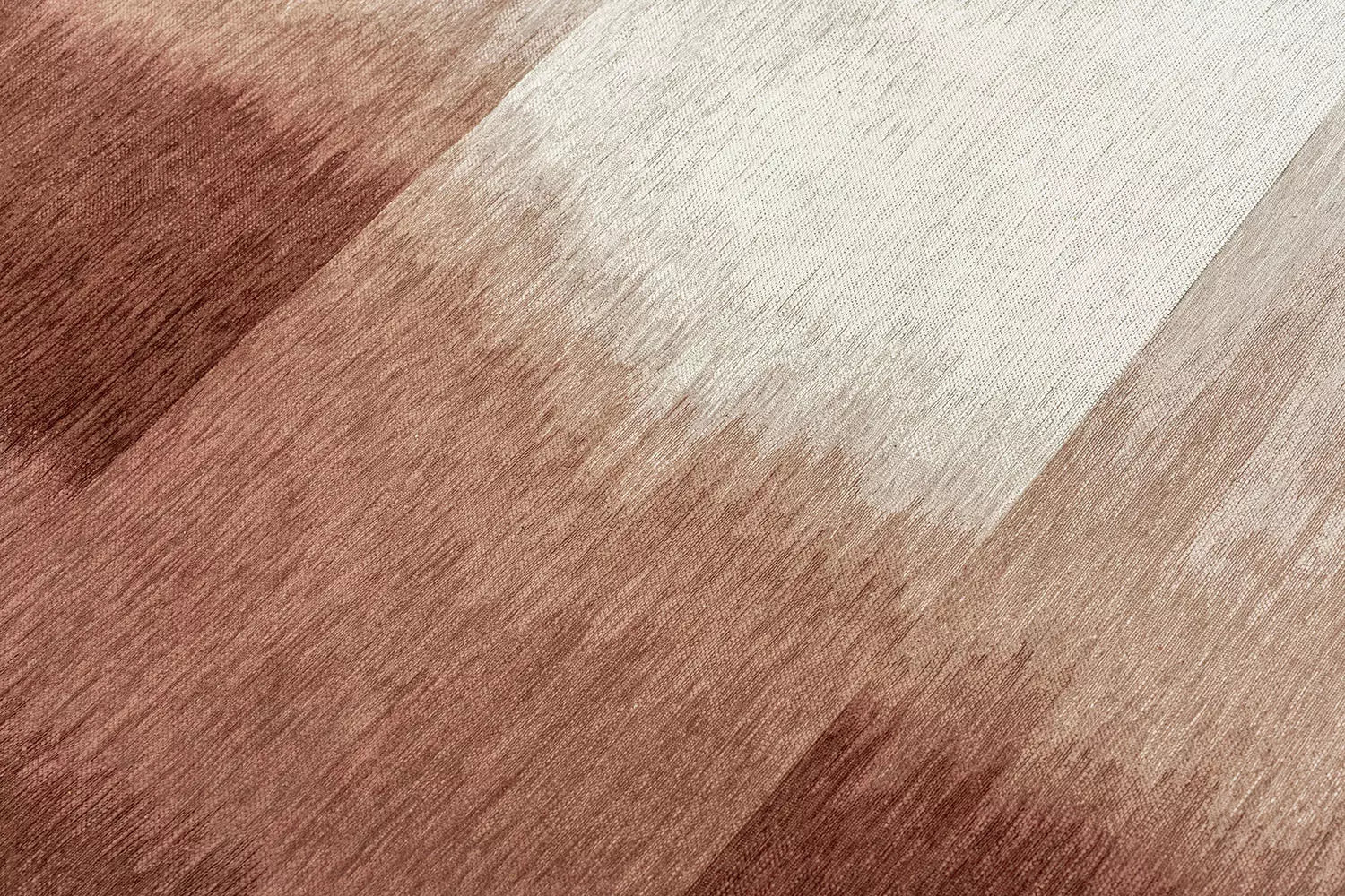 Round rug SENDAI burgundy with salmon and white