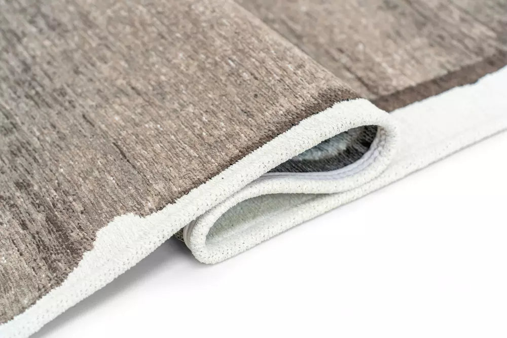 BRUSH Beige Carpet with Brown