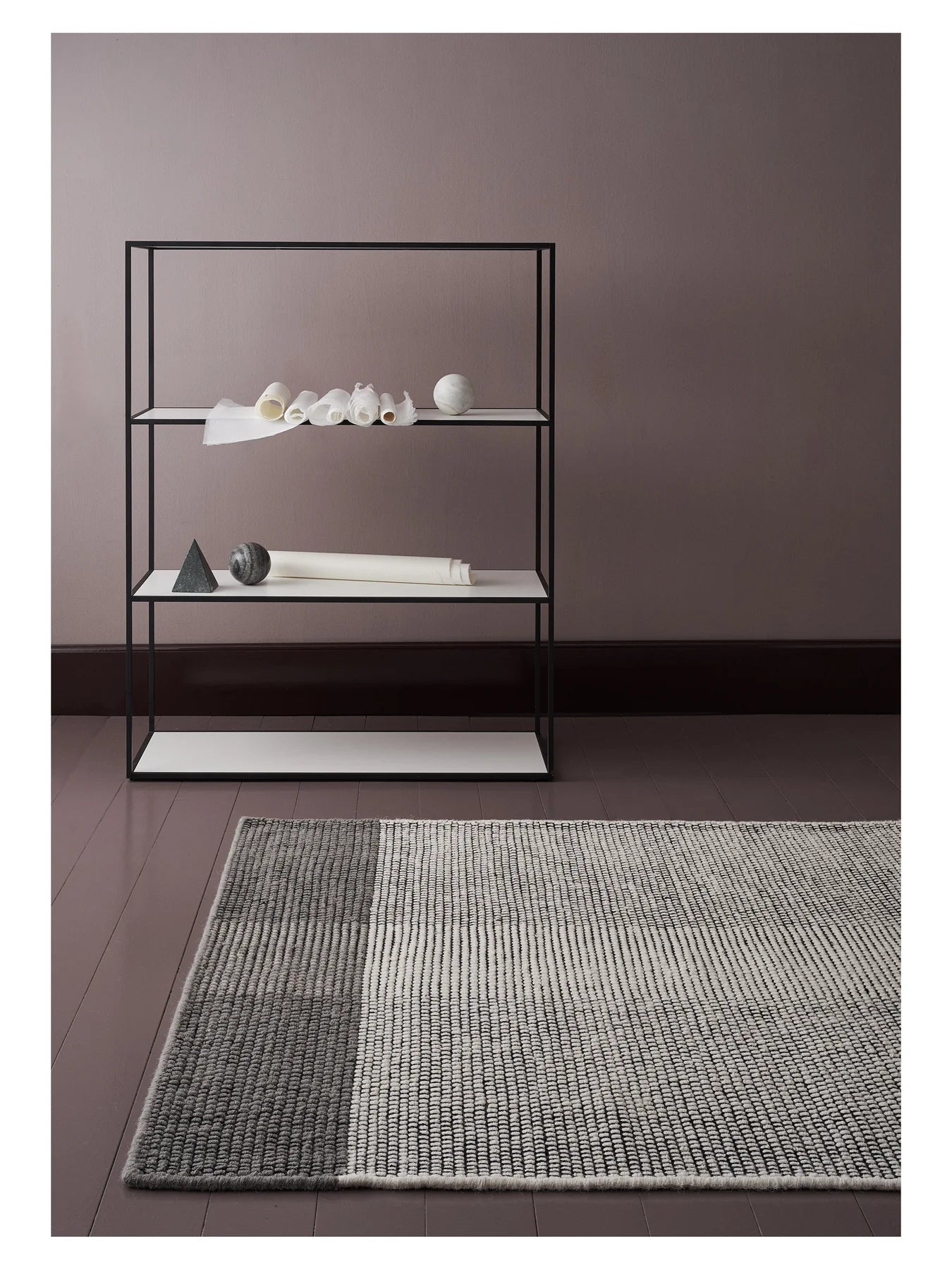 Teppich POMEZIA - BLAU grau mit marineblau