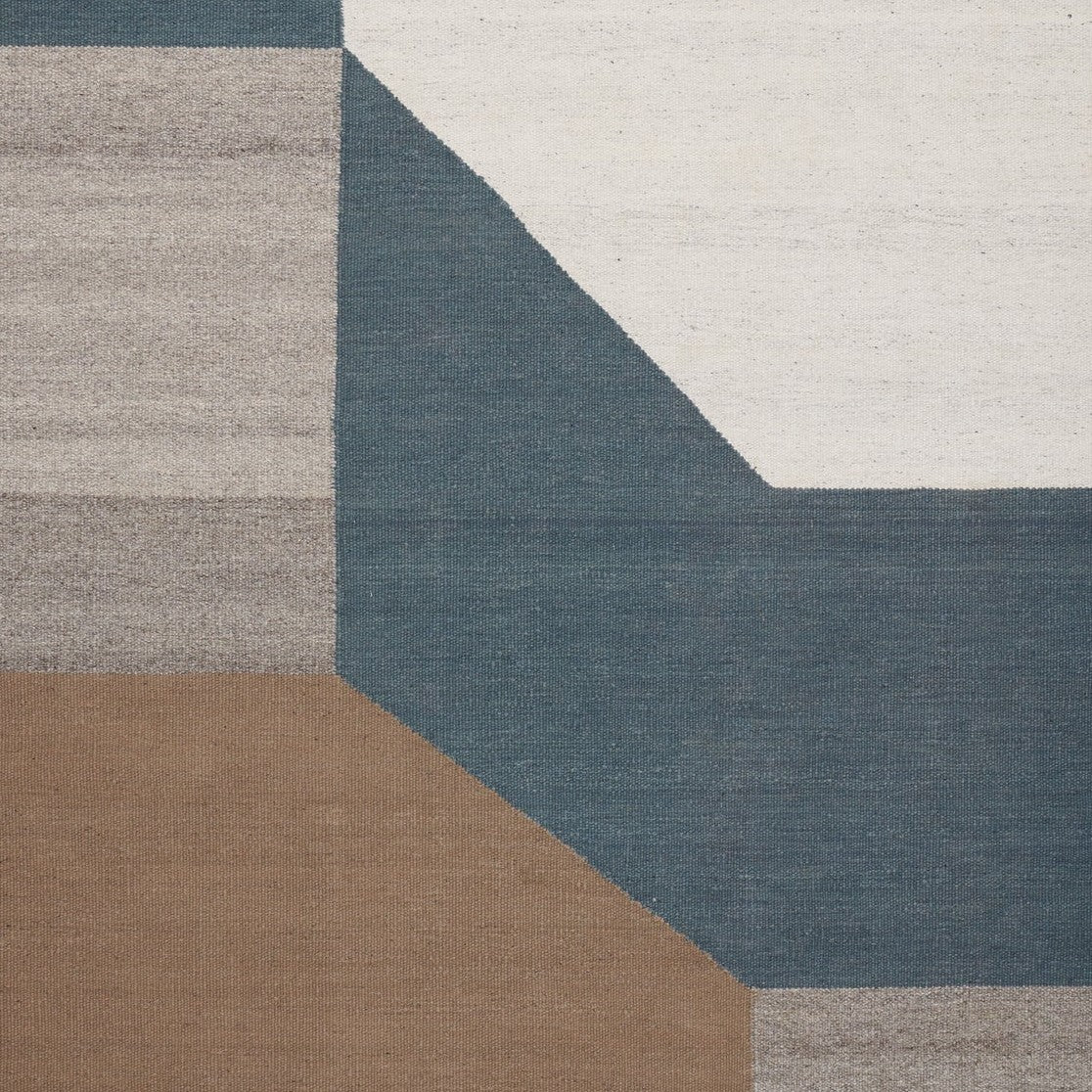 Teppich BLOCCHI - SKY blau mit beige