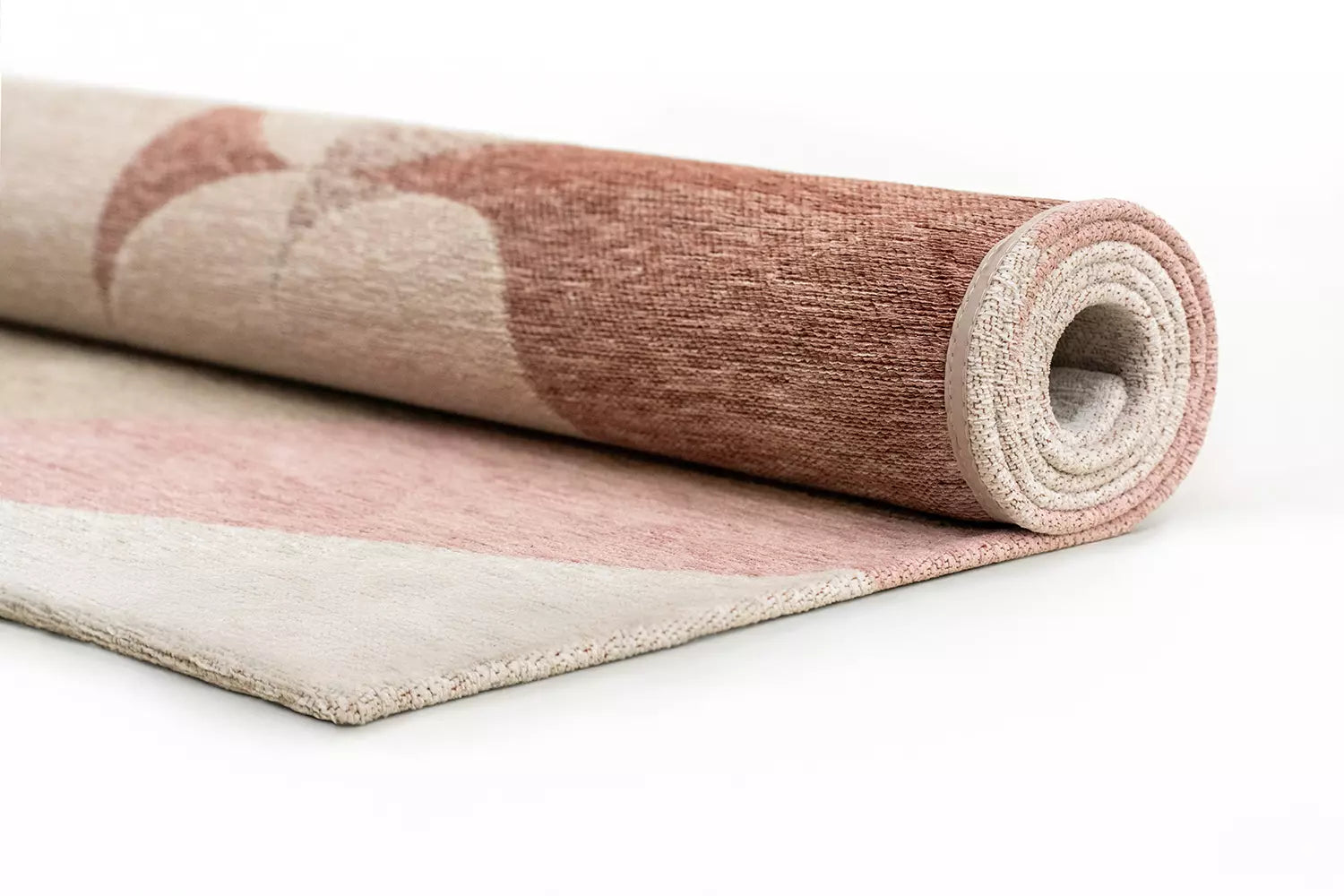 STONES Beige Rug with Pink and Burgundy