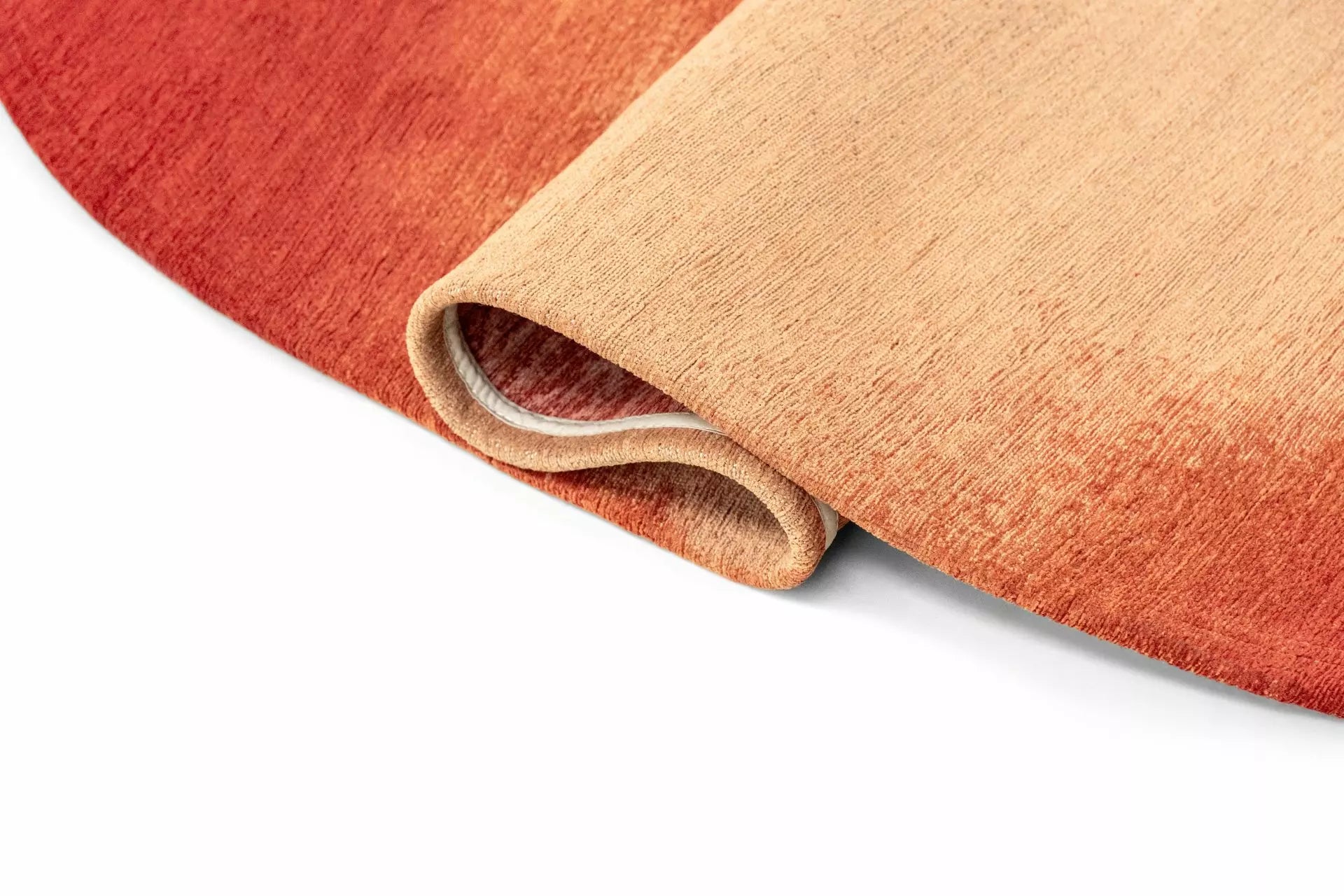 AQUARELLE LEAF Red and Orange Oval Rug