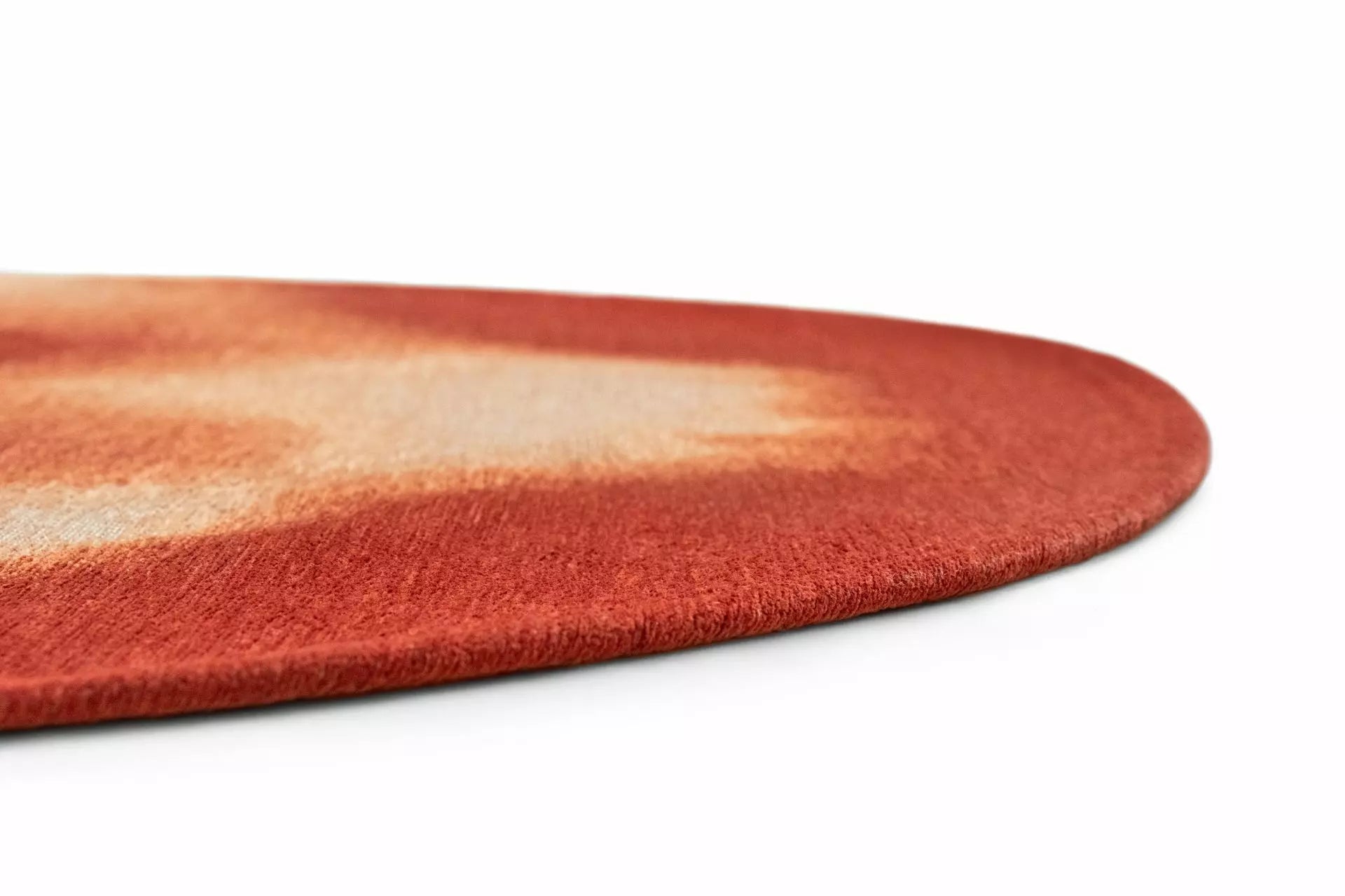 AQUARELLE LEAF Red and Orange Oval Rug