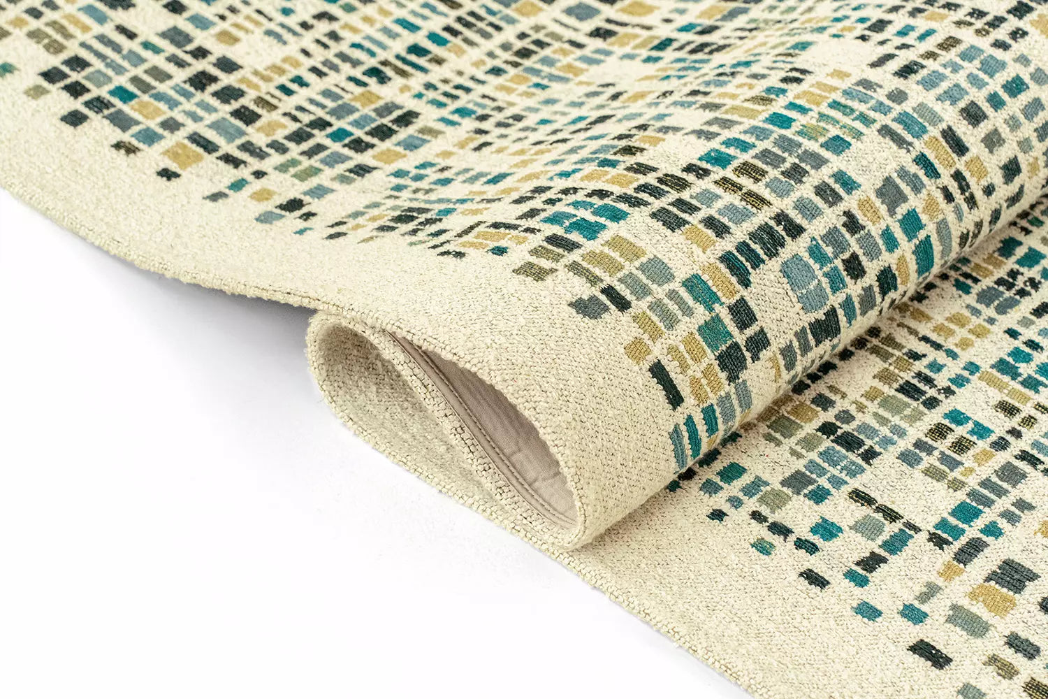CUBIK Beige Rug with Blue and Green