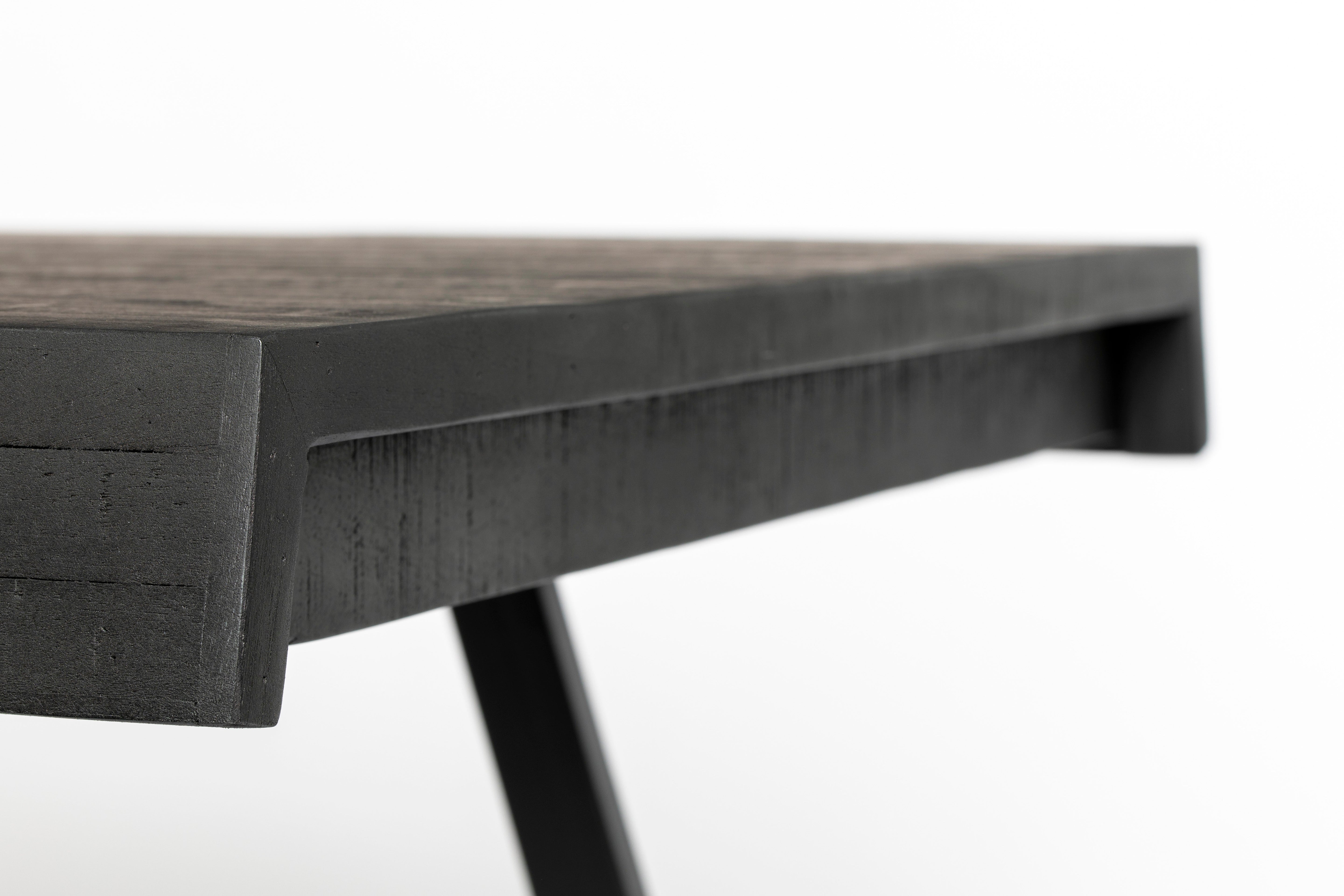 Suri table black teach wood