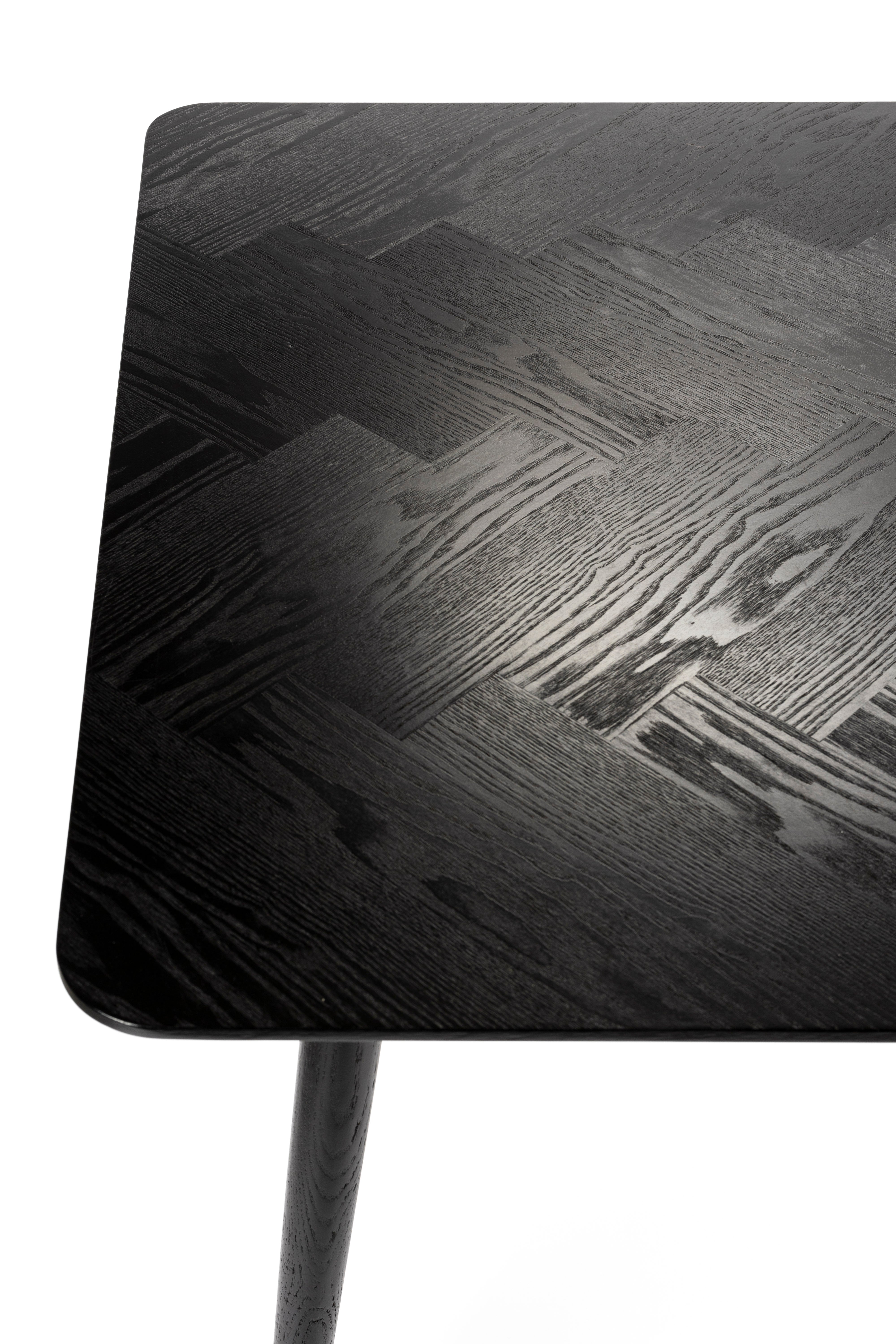 Fabio table black oak veneer