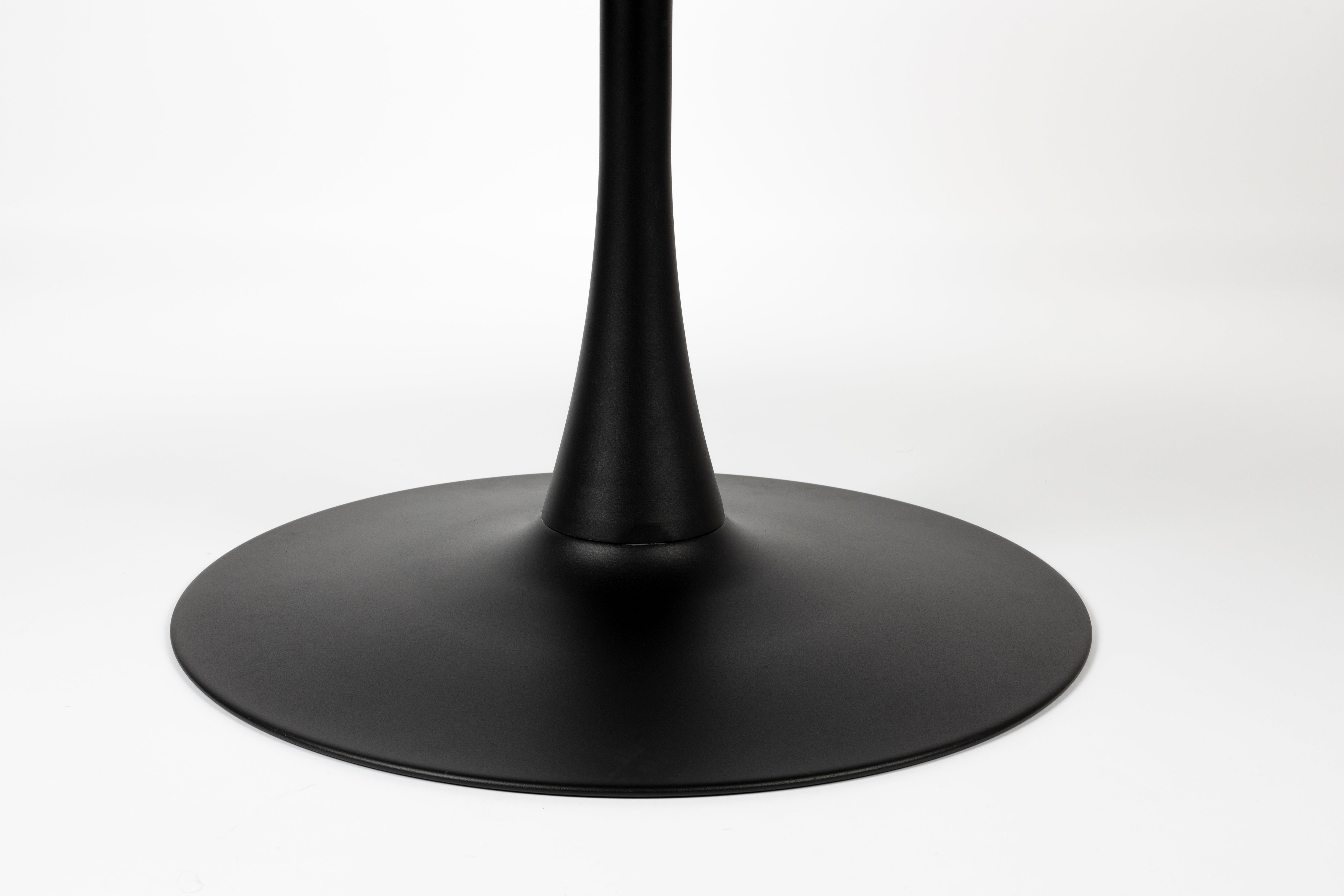 Round table brown with a black base