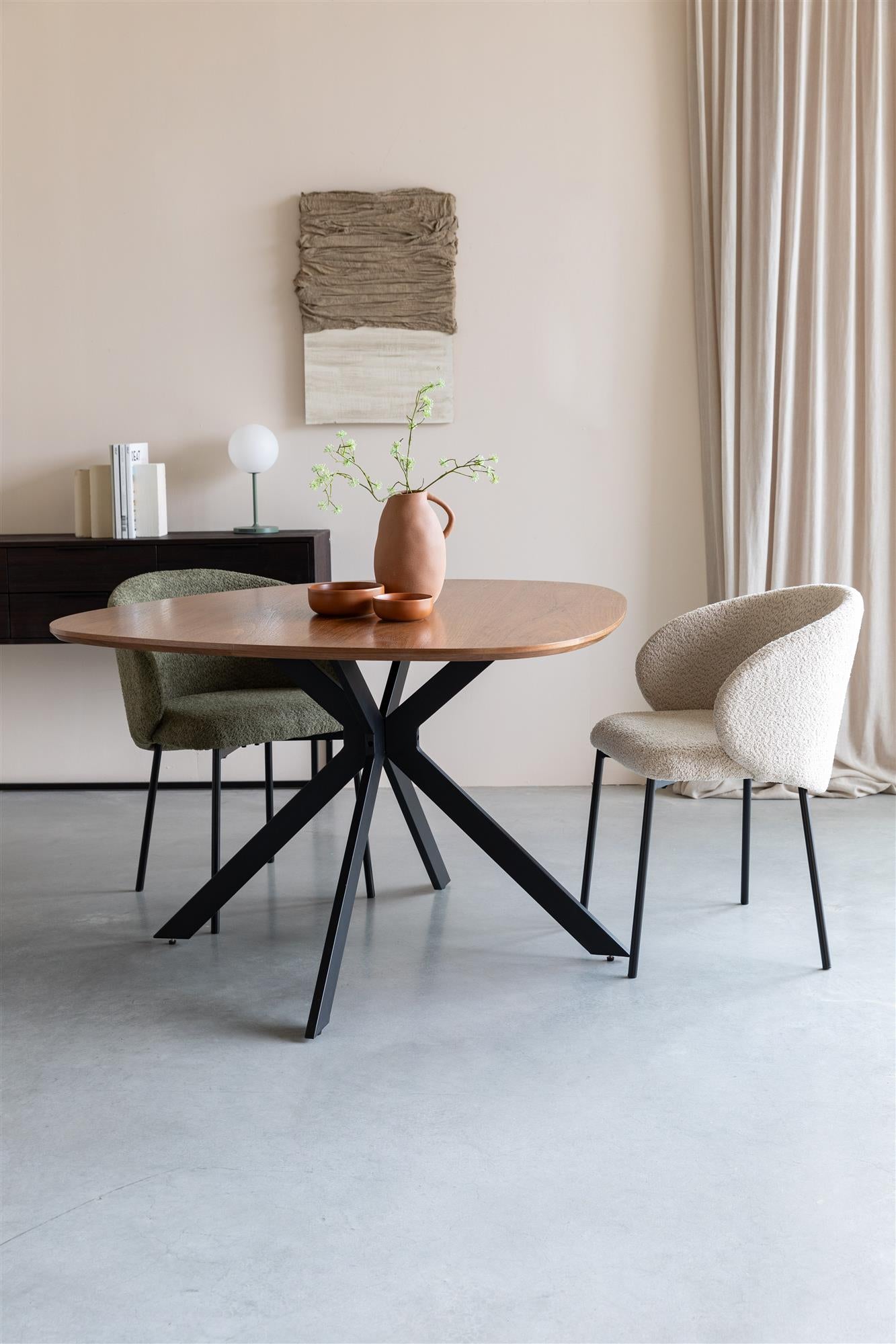 CHASE ORGANIC brown table with a black base