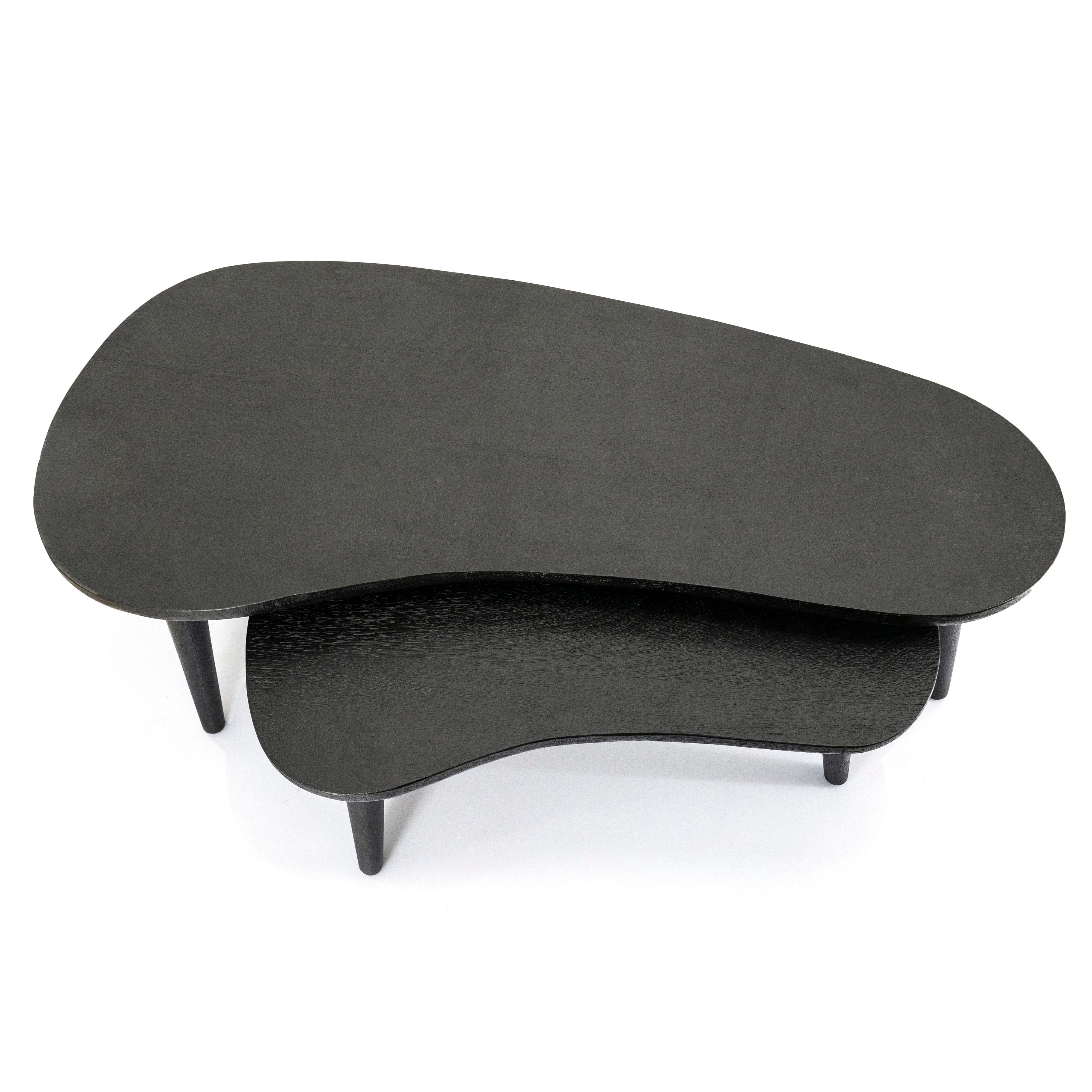 GUUS Coffee Table Set Black Mango Wood