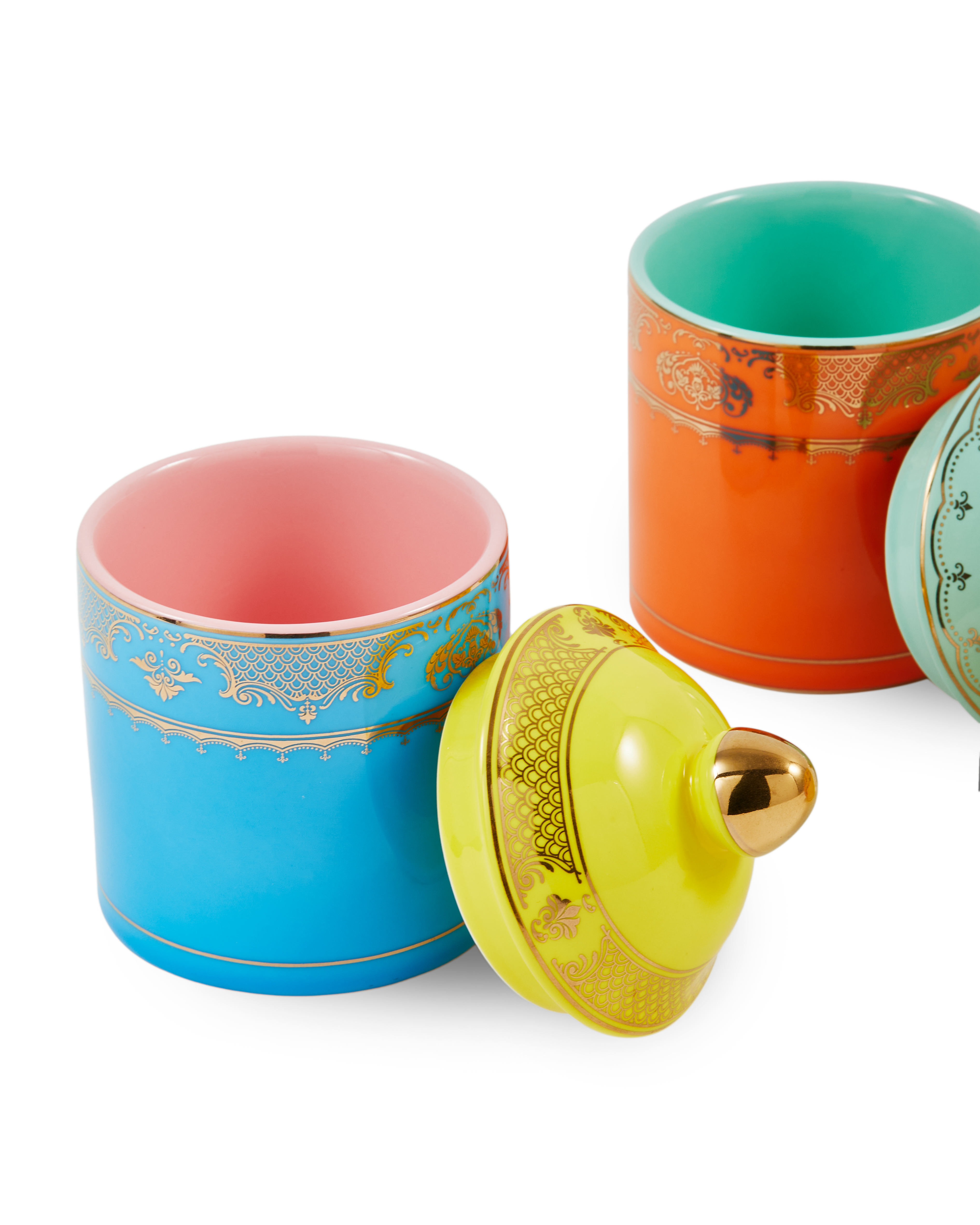 Porzellanbehälter GRANDPA blau mit Gelb