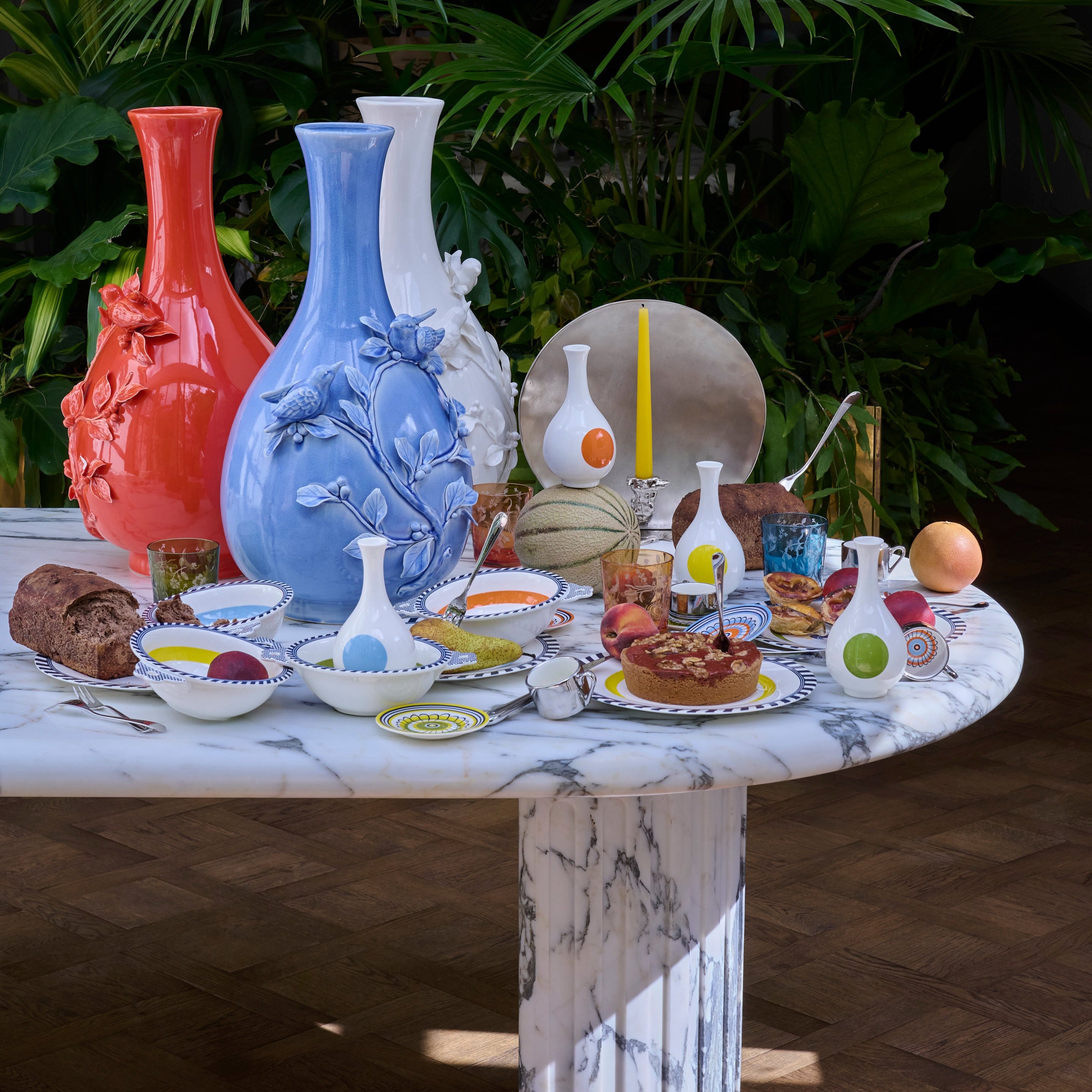 BIRD Bowl White with Blue