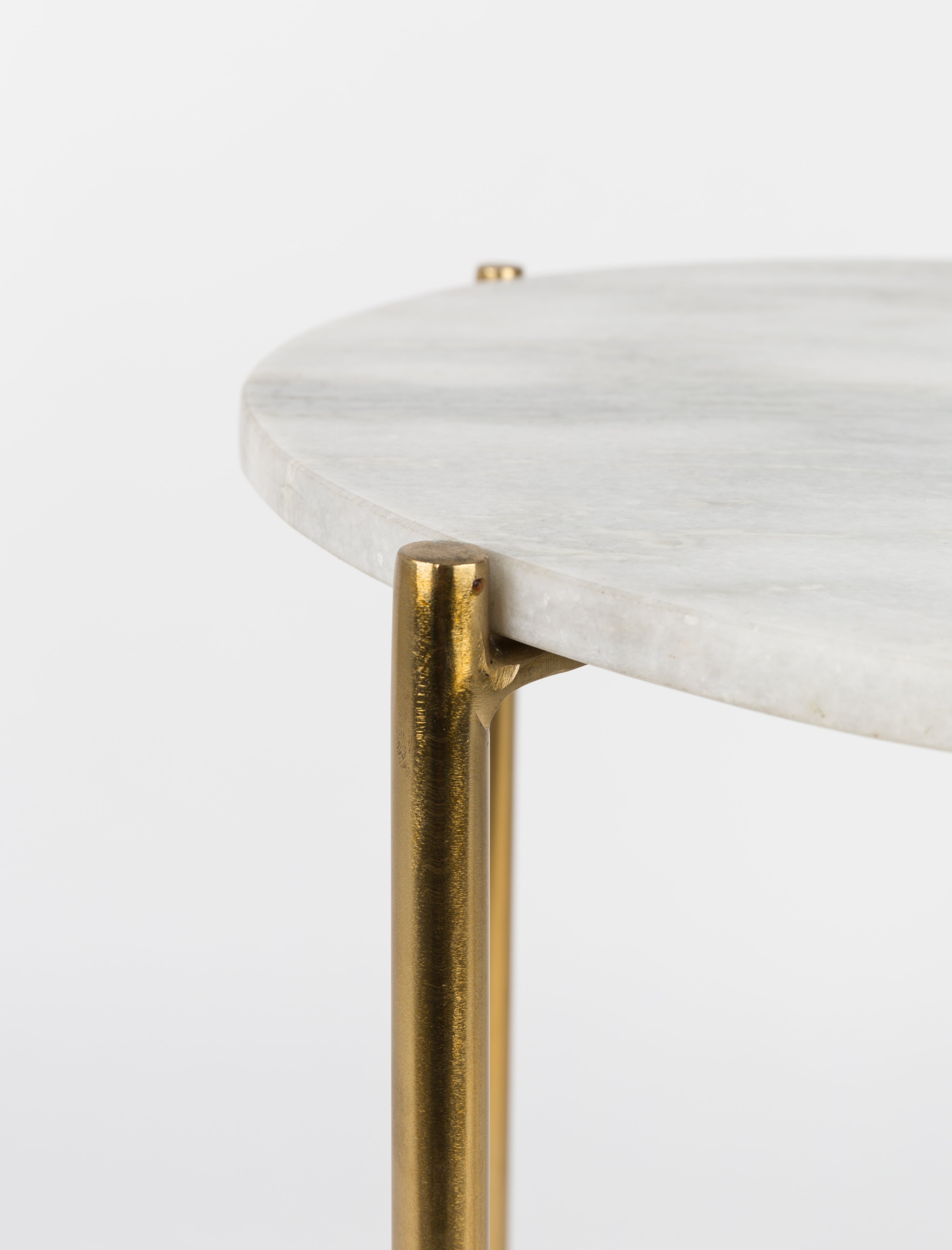 Timpa table, white marble with golden