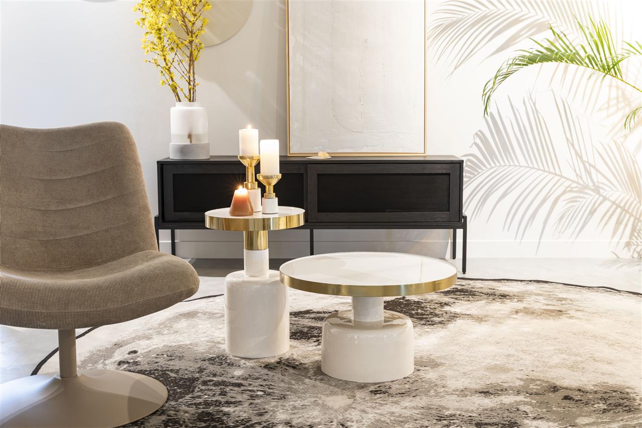 GLAM white side table