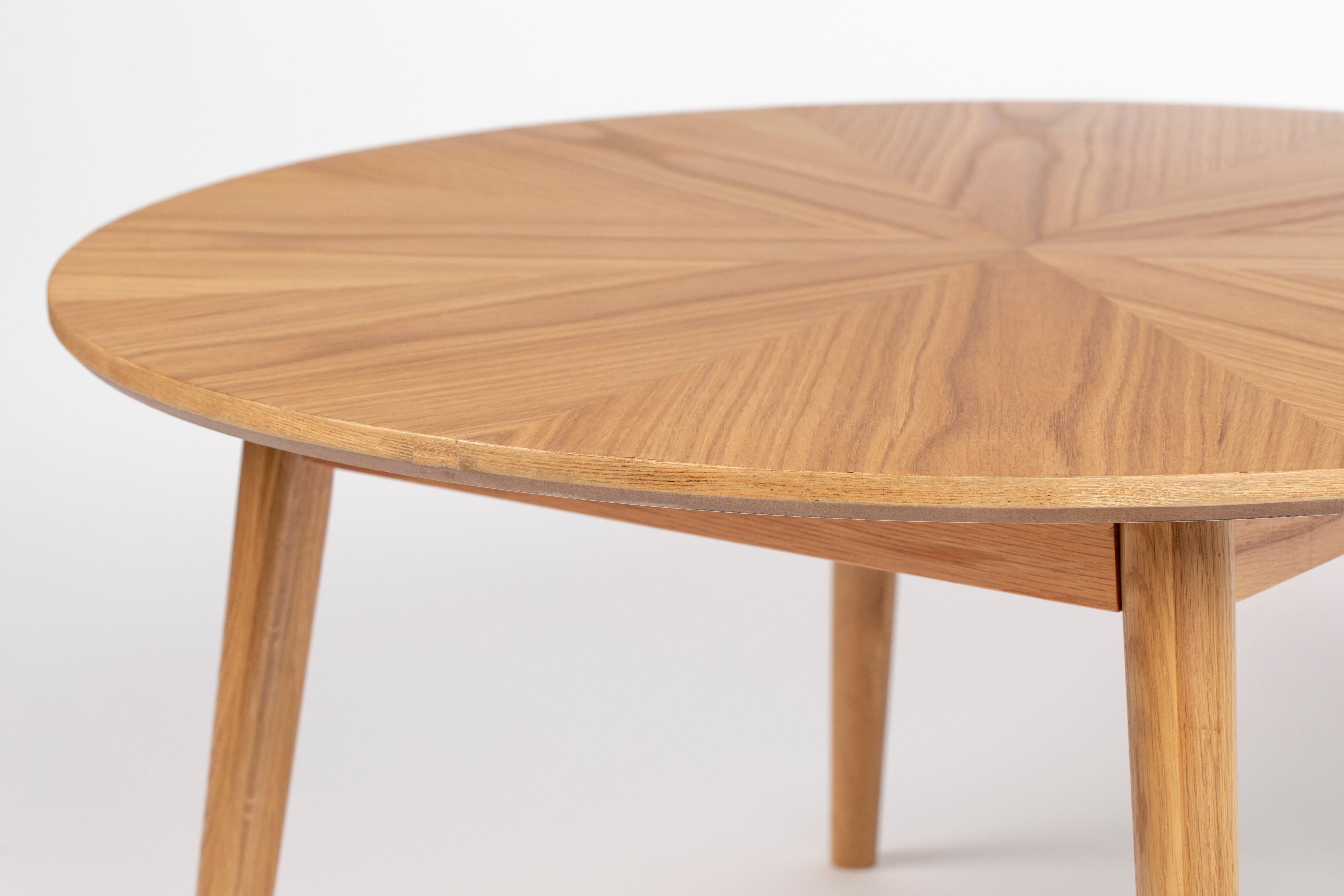 Round coffee table Fabio oak veneer