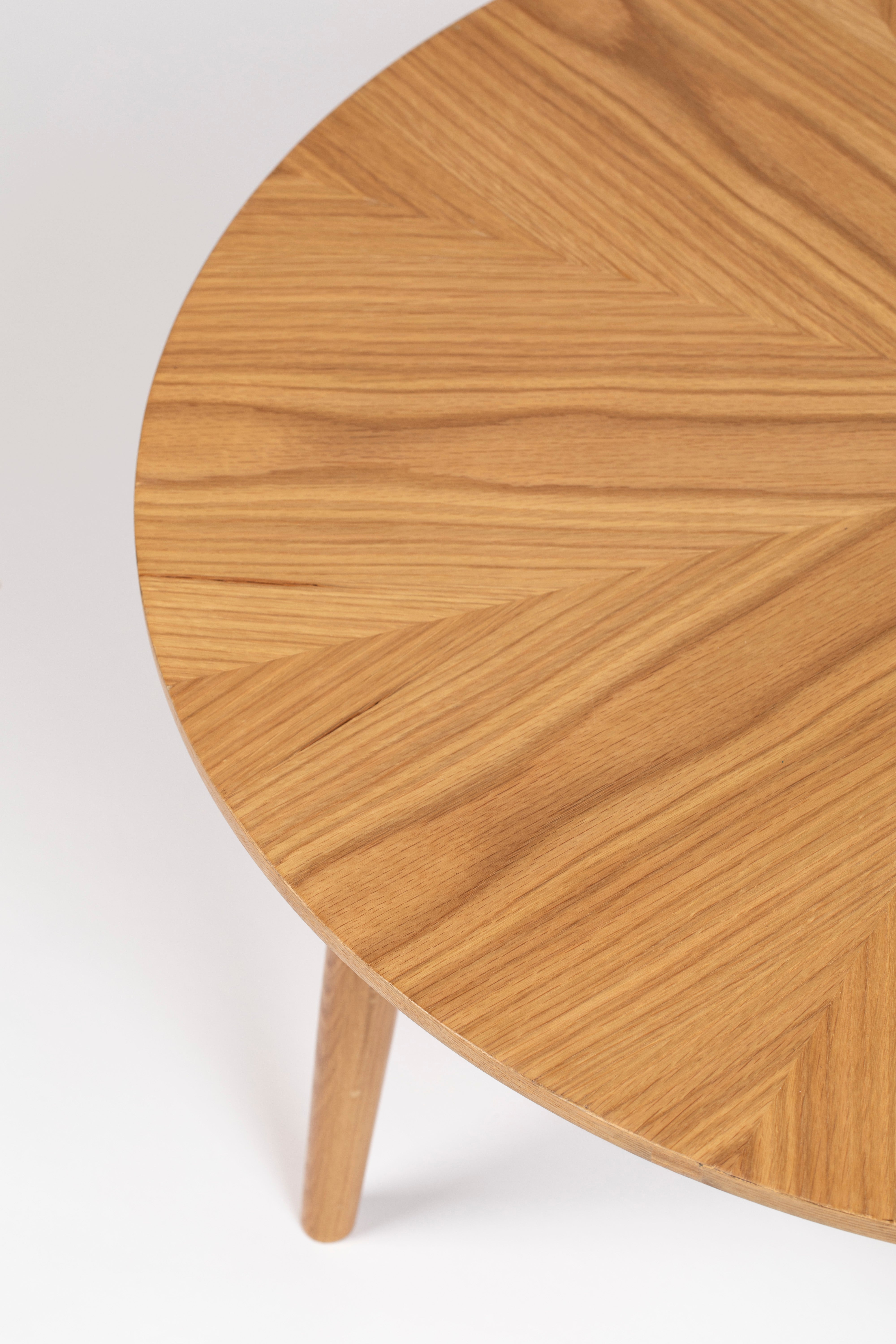 Round coffee table Fabio oak veneer