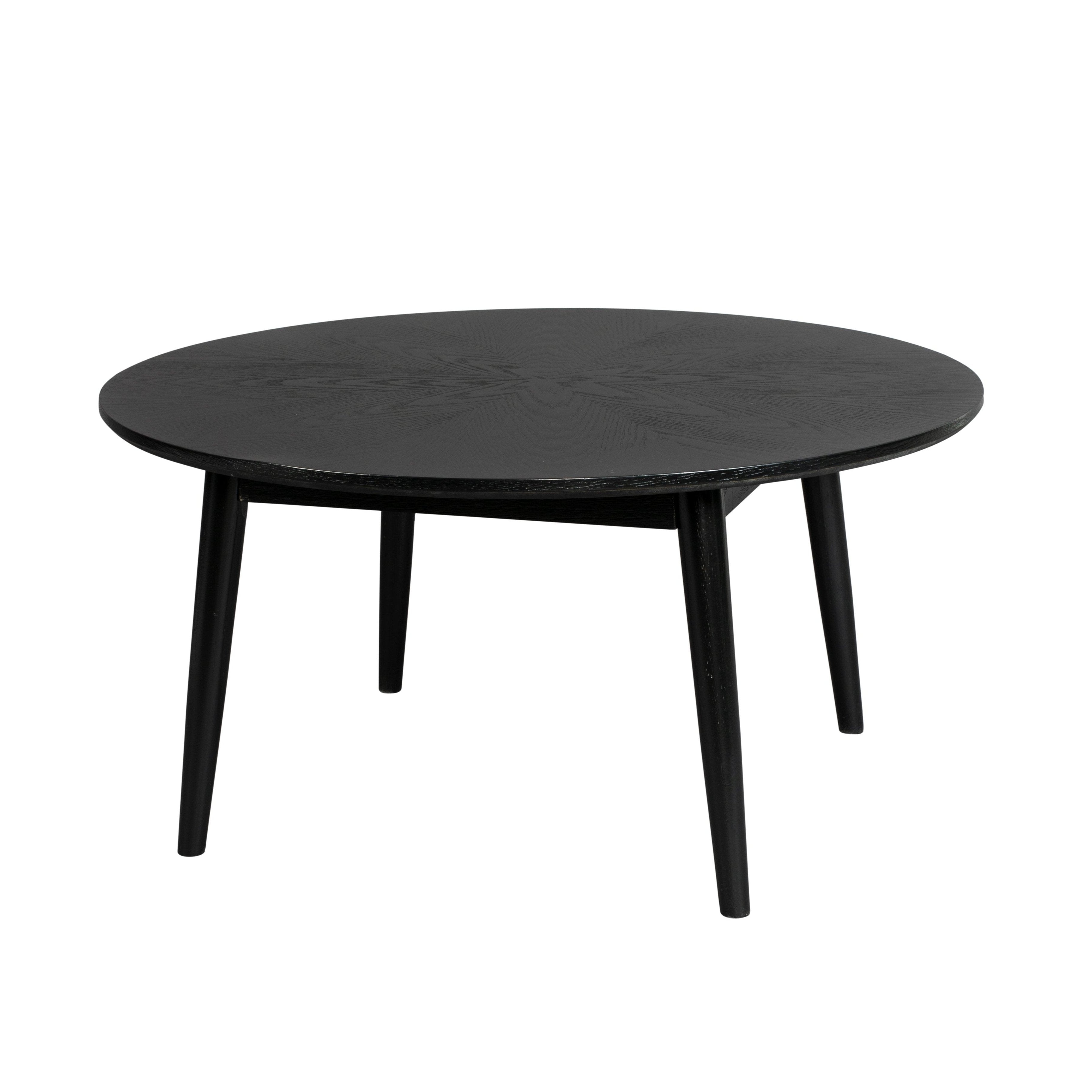 Round coffee table Fabio black oak veneer