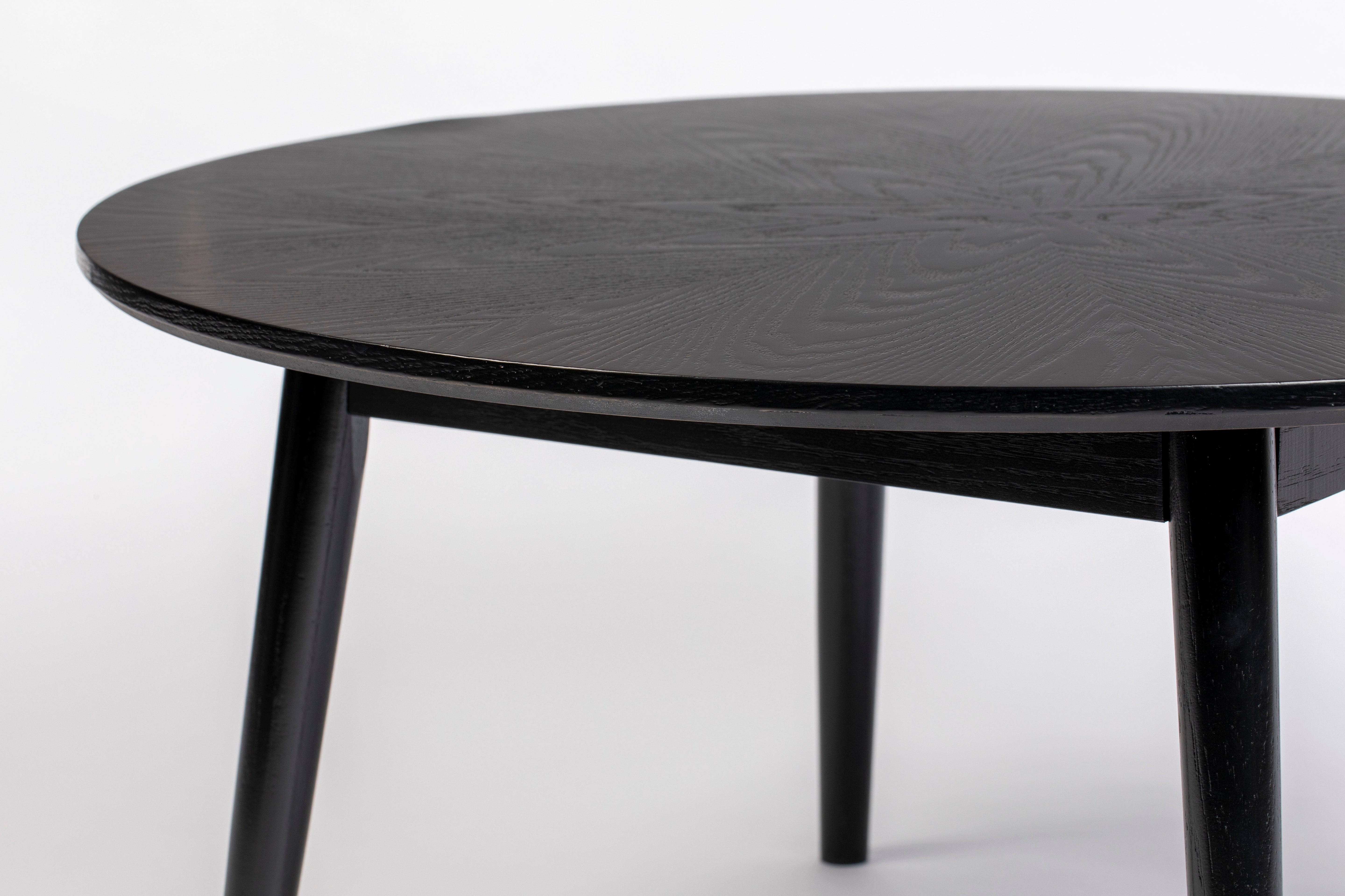 Round coffee table Fabio black oak veneer