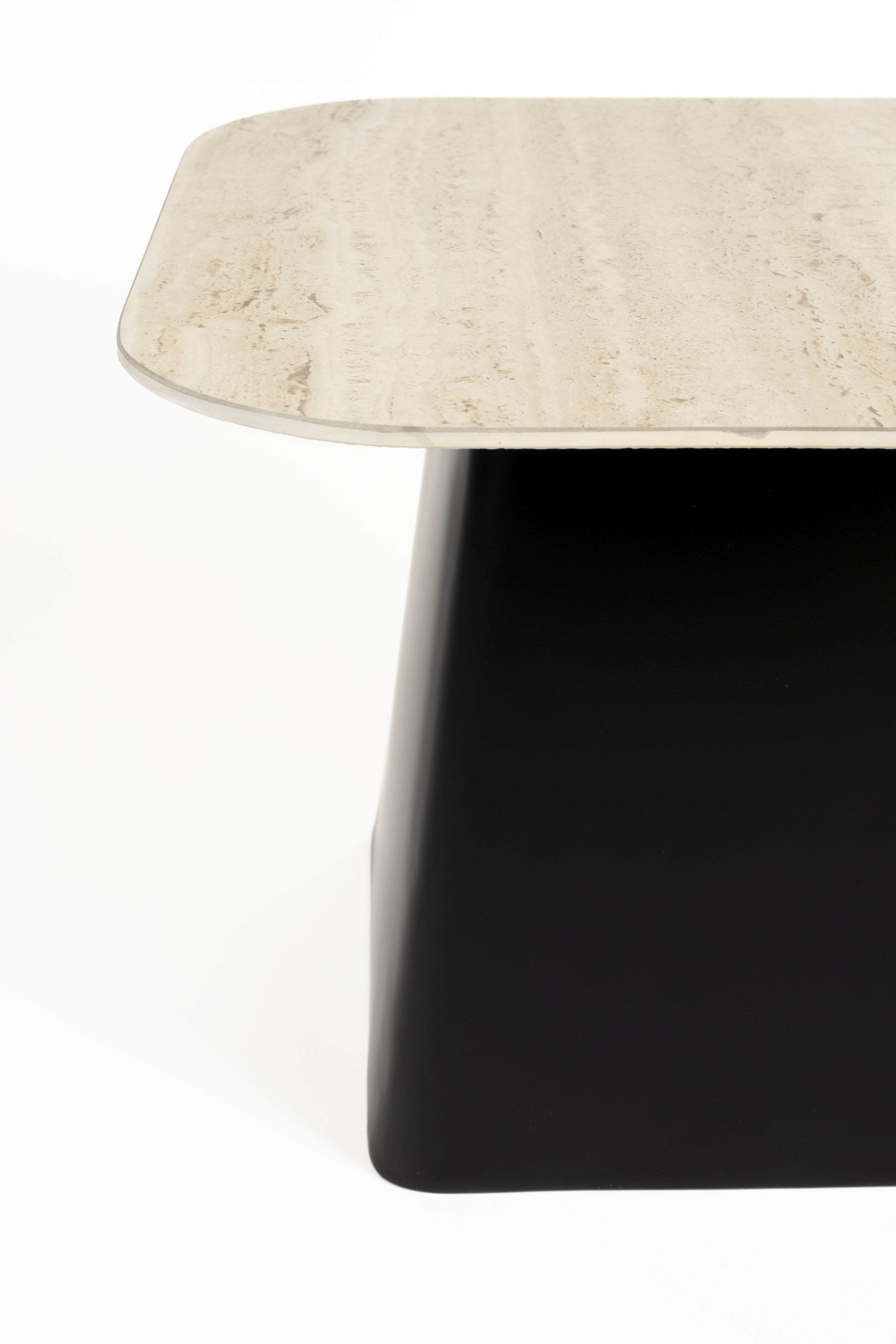 Black bar table set with a beige top