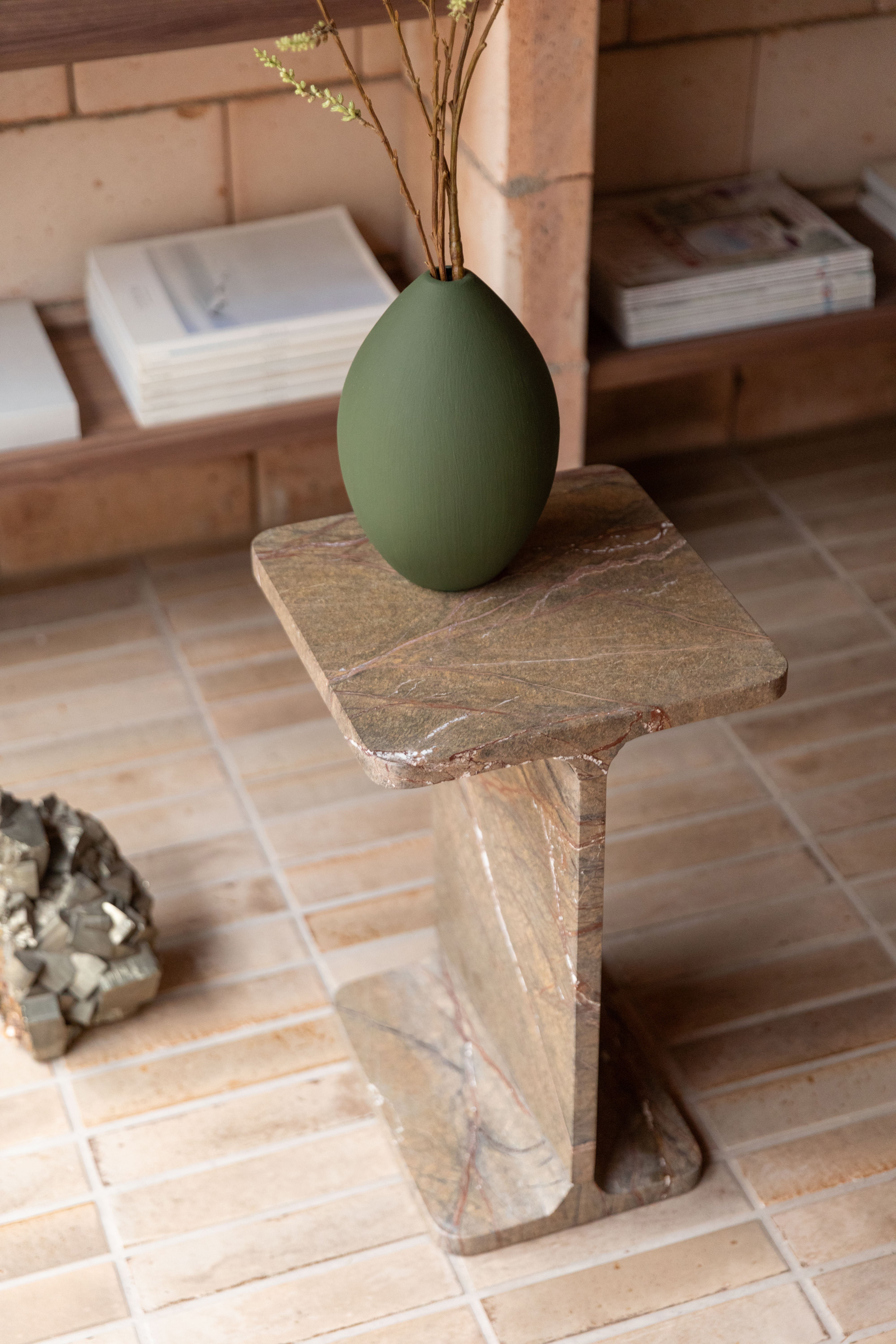 SATPURA side table brown marble