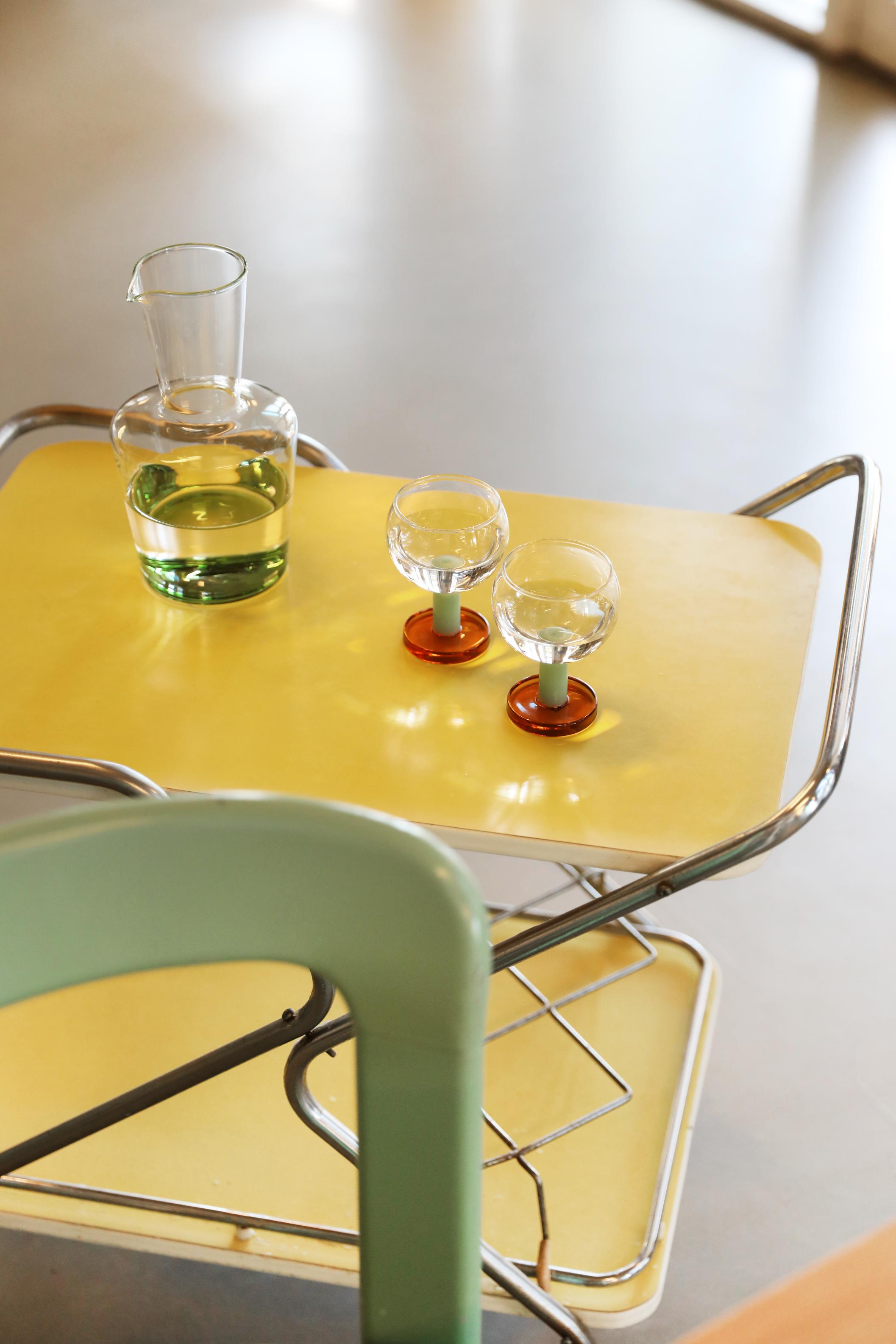 Glass Carafe PETAL Green