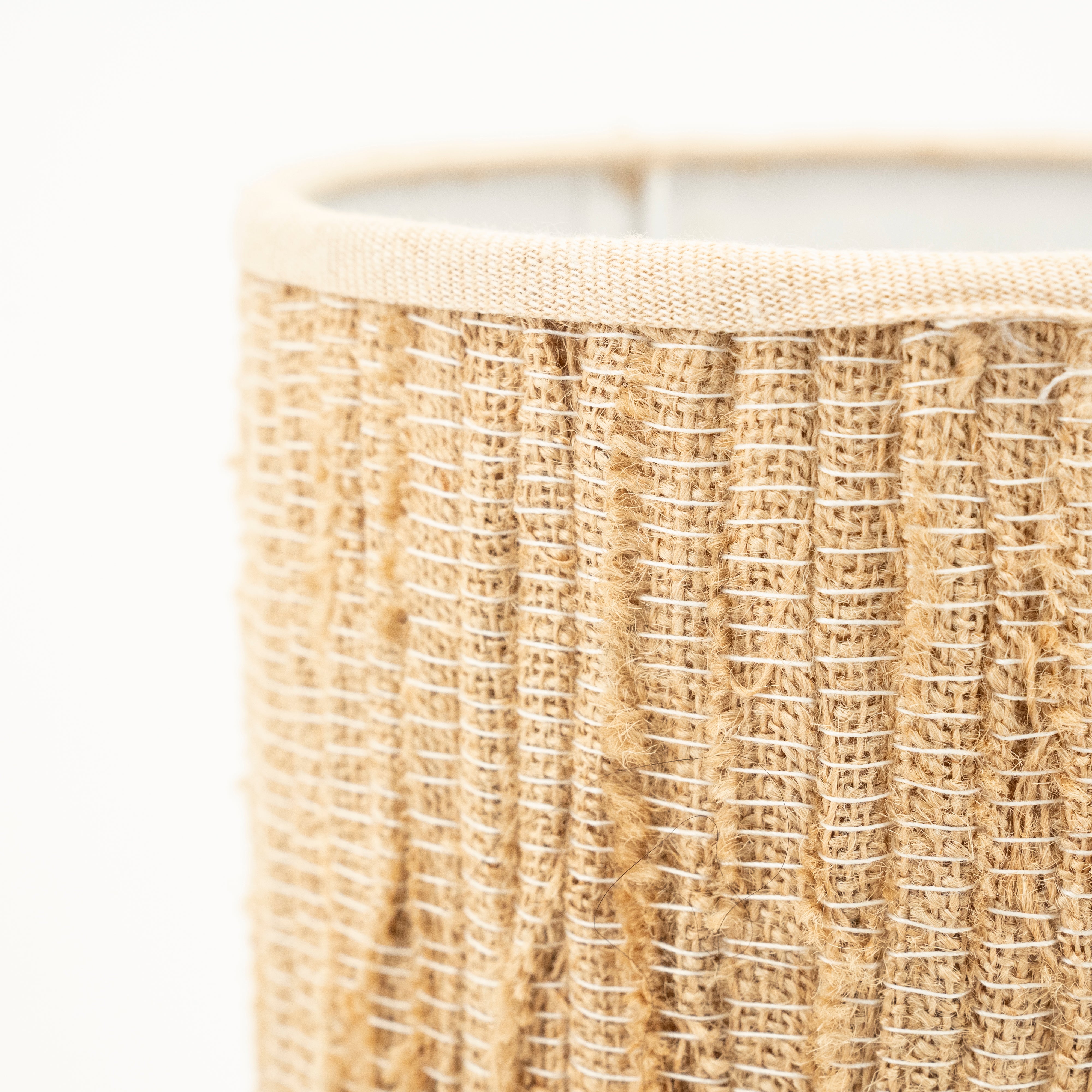 GADJA Jute Table Lamp with Wooden Base
