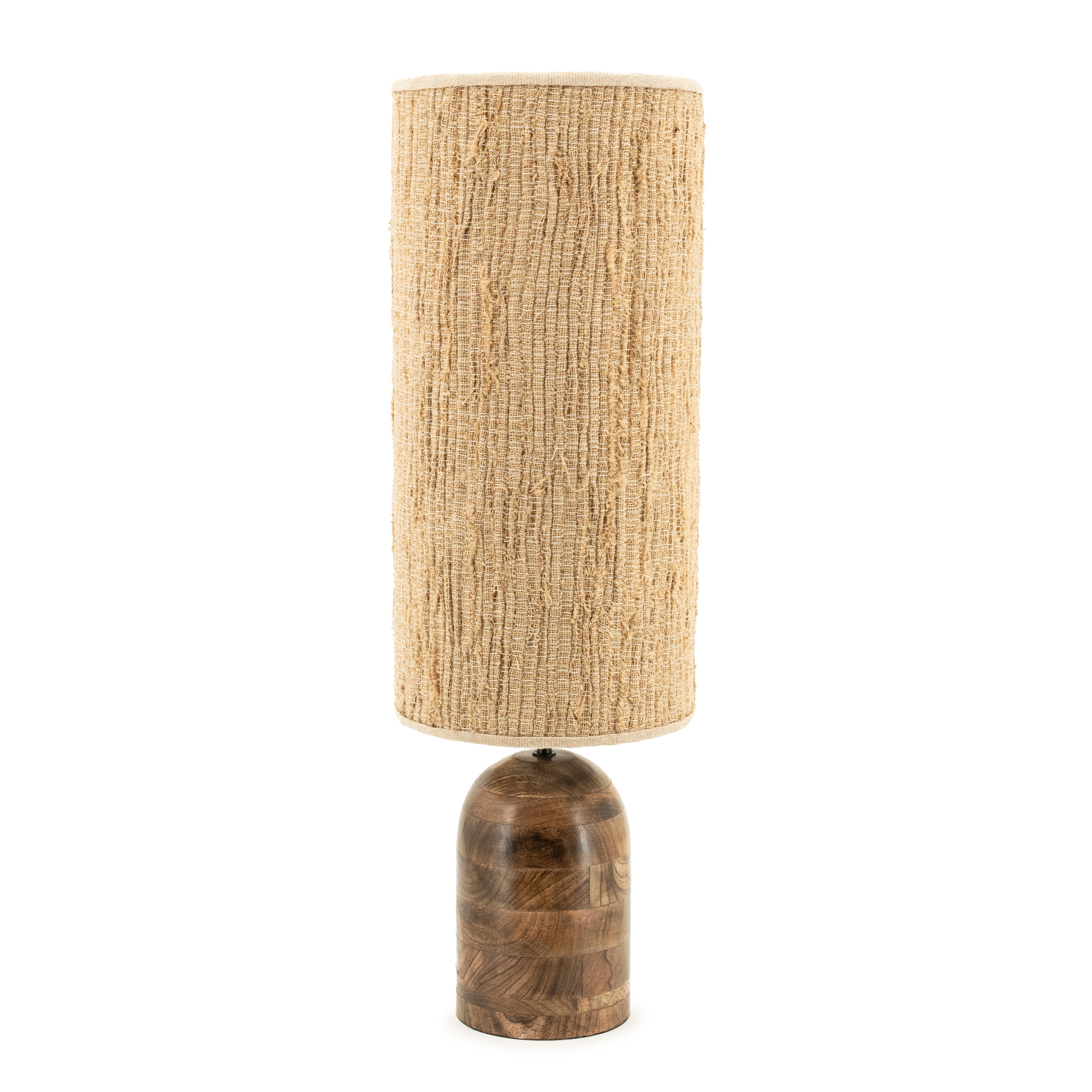 GADJA Jute Table Lamp with Wooden Base