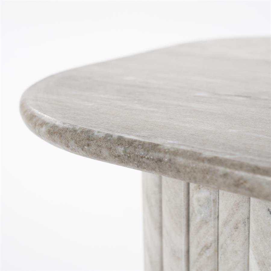 Beistelltisch DORIQUE aus Mangoholz und grauem Marmor