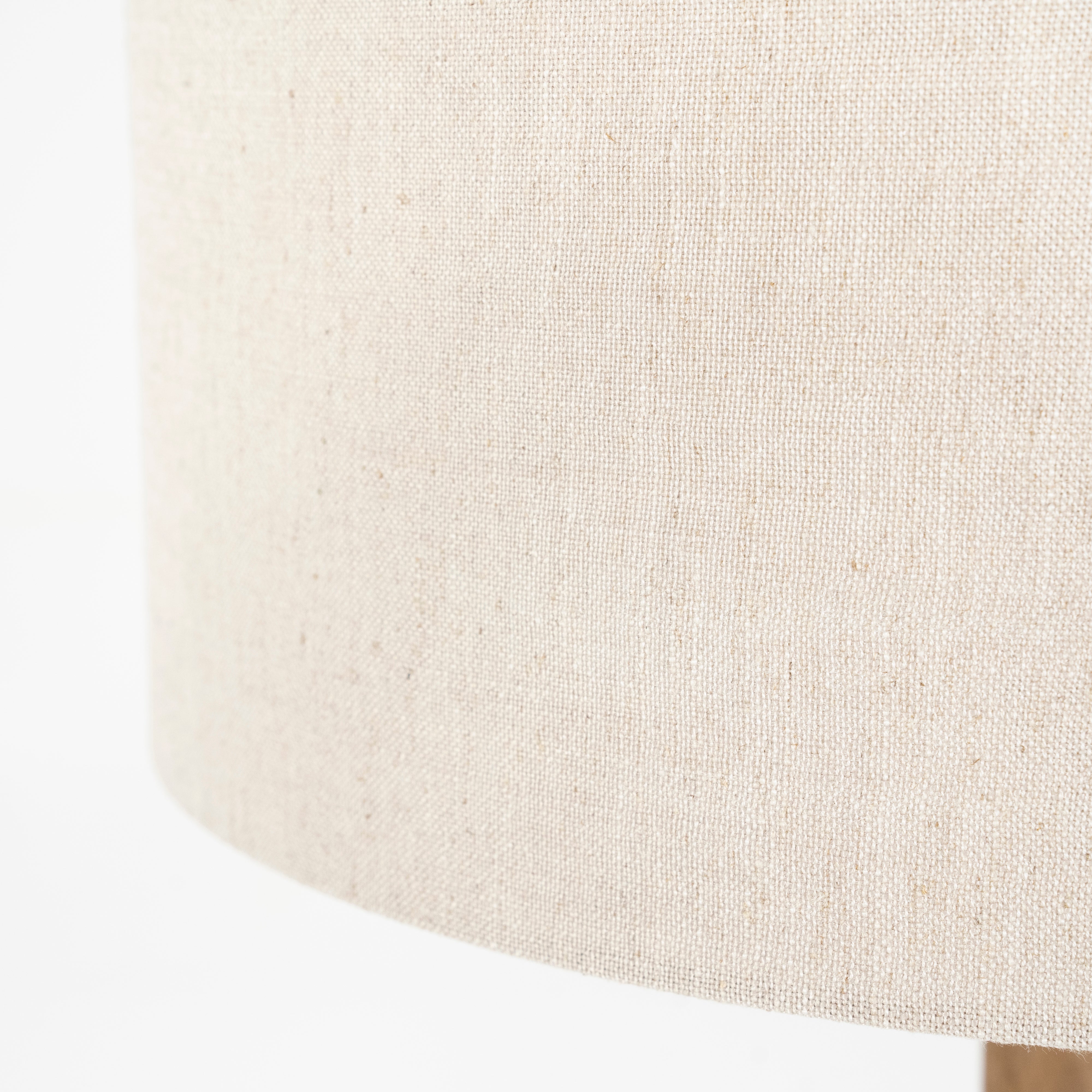 Stehlampe RINE dunkles Mangoholz mit cremefarbenem Schirm