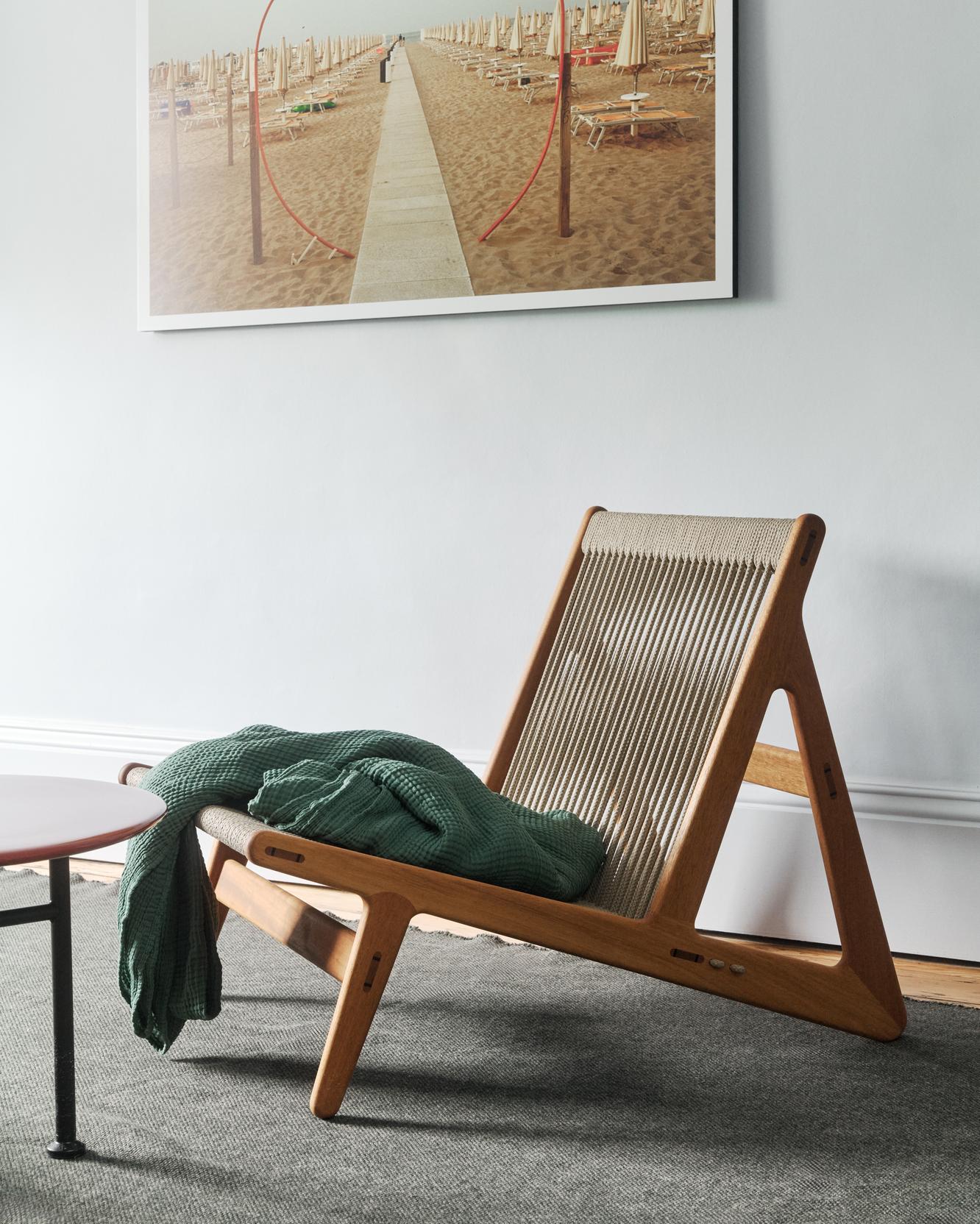 Sessel MR01 Nussbaum und Leinen