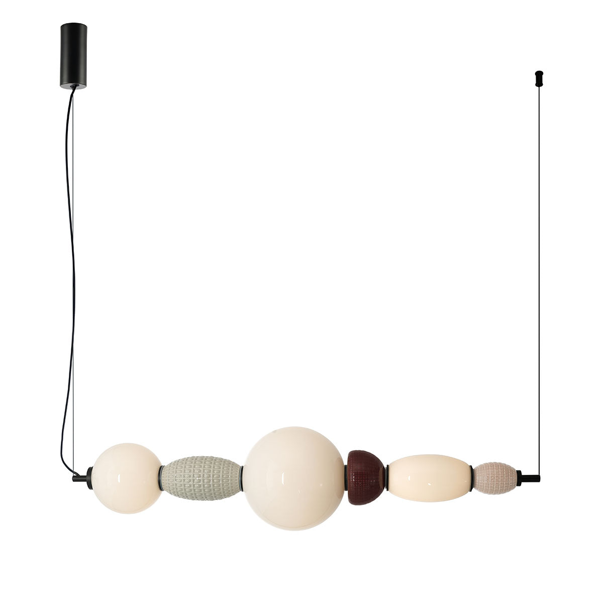 Horizontale Pendelleuchte GARCA creme Keramik