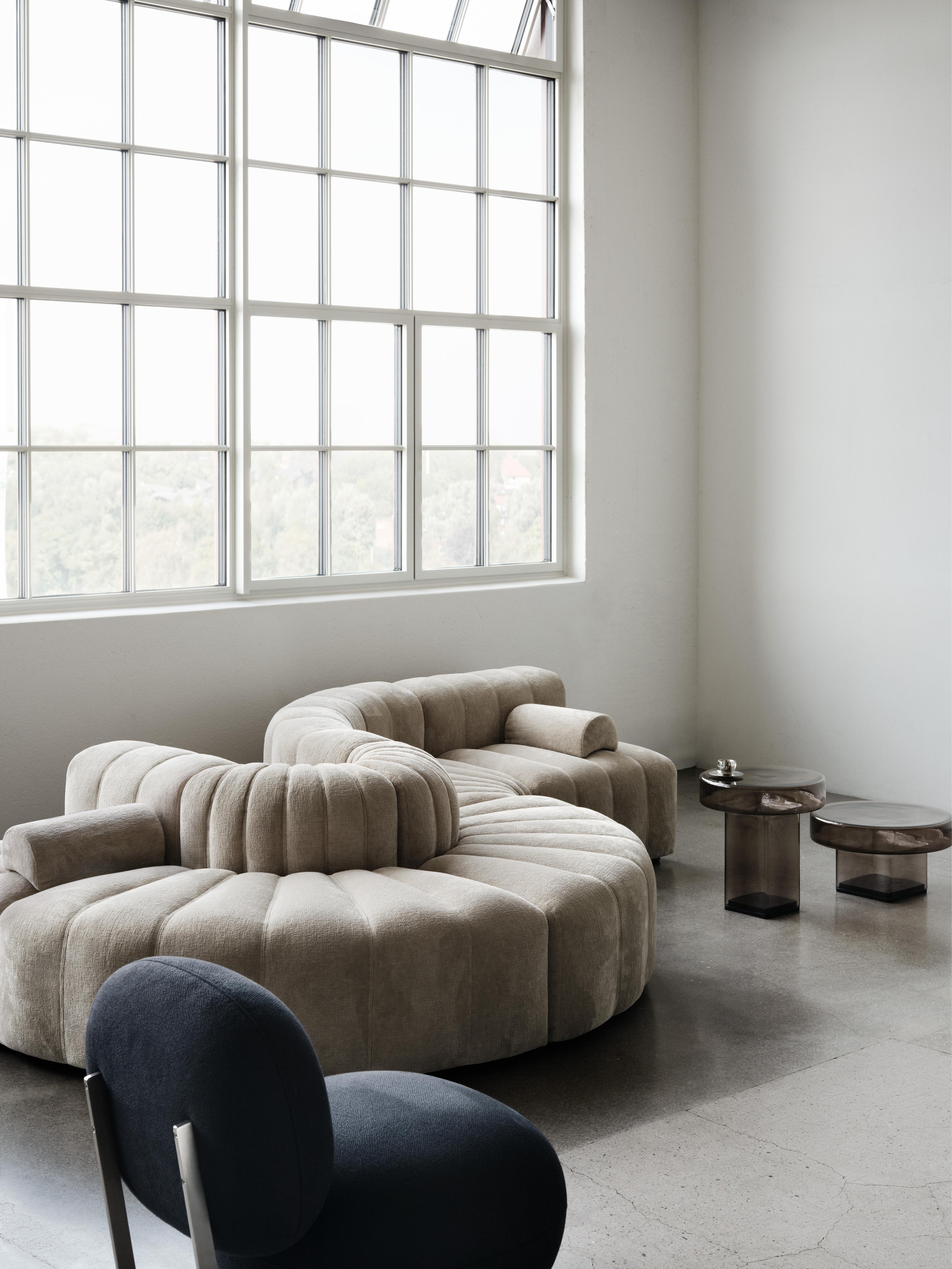 Beistelltisch NAKED bernsteinfarbenes Glas