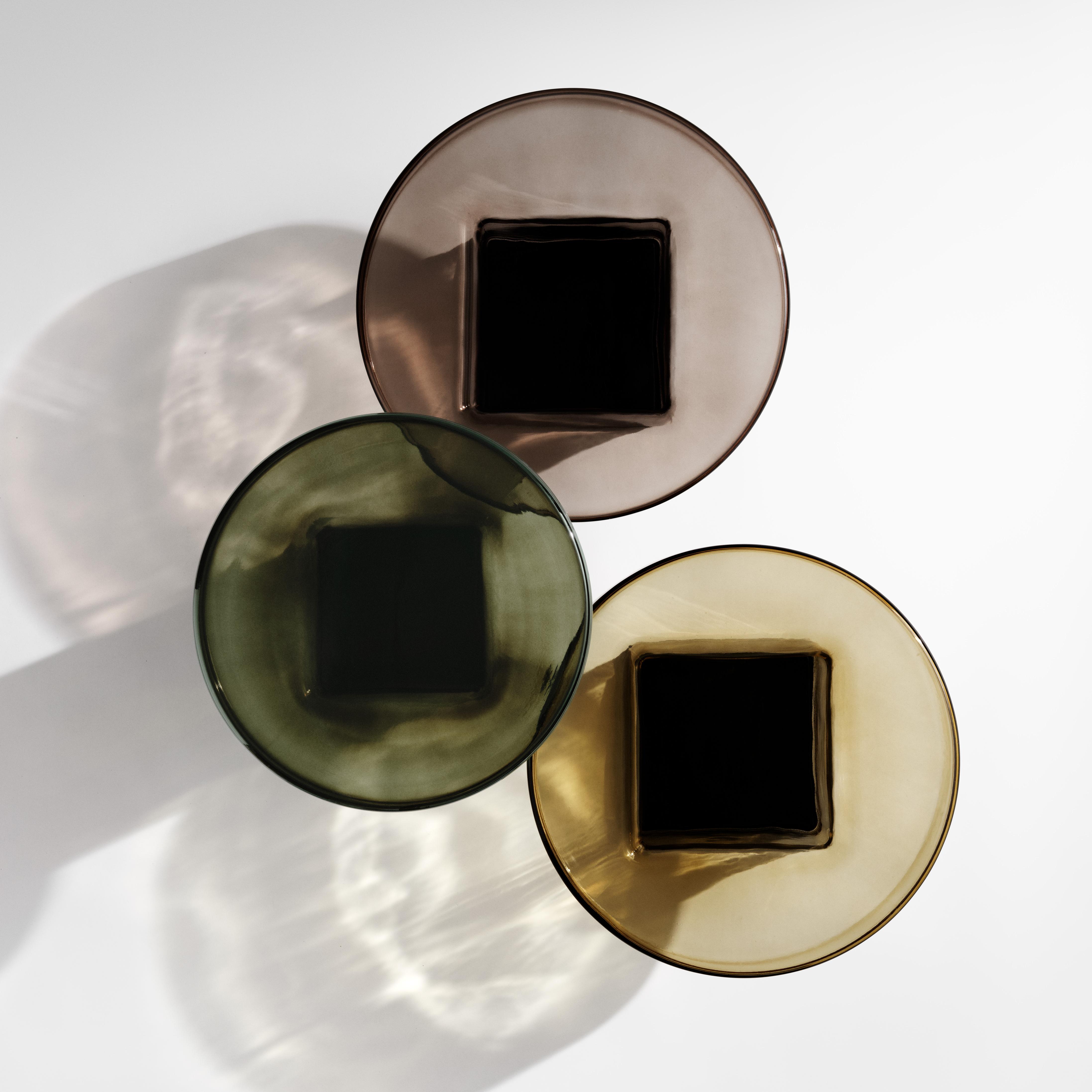 Beistelltisch NAKED bernsteinfarbenes Glas