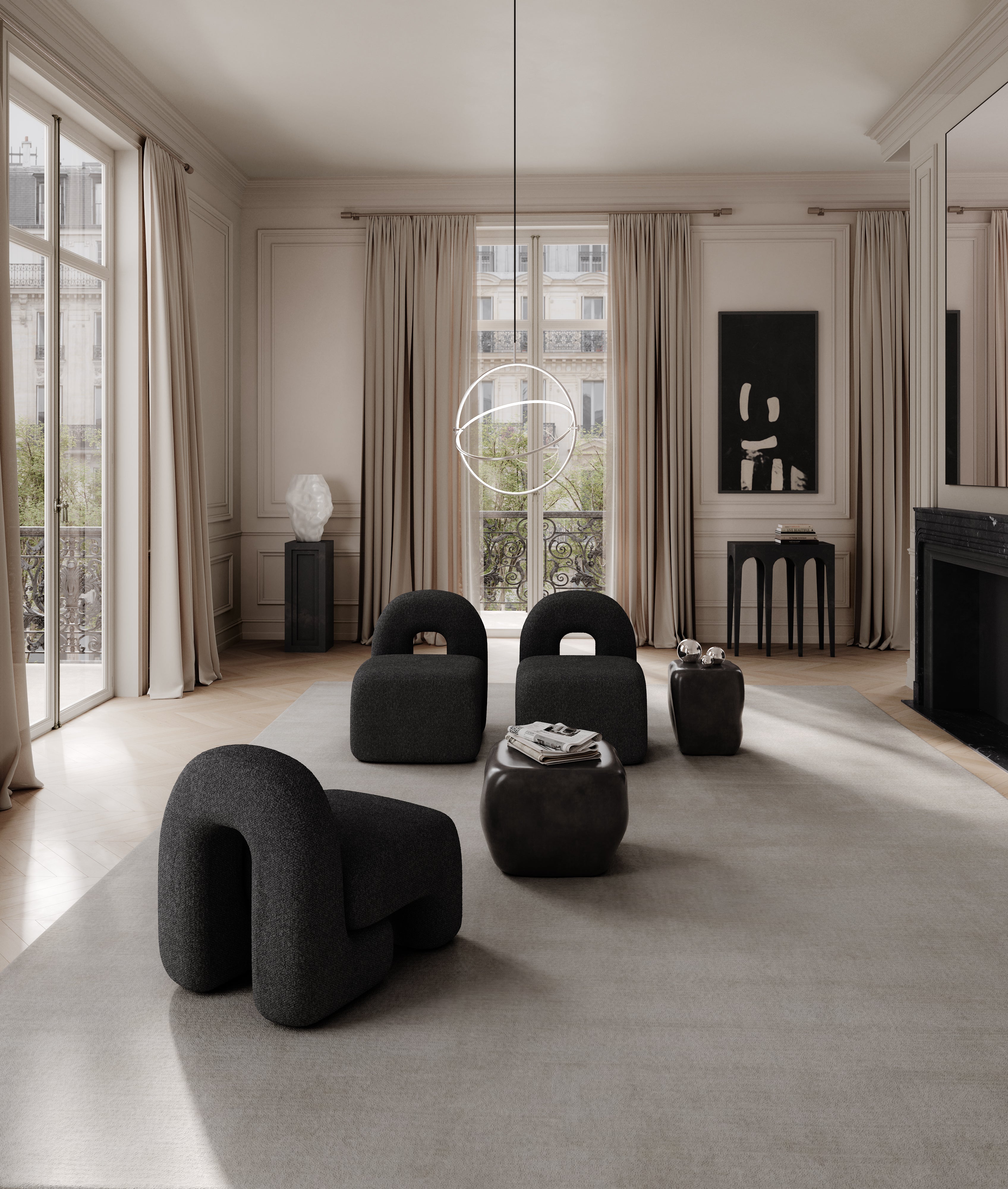 MARU silver pendant lamp