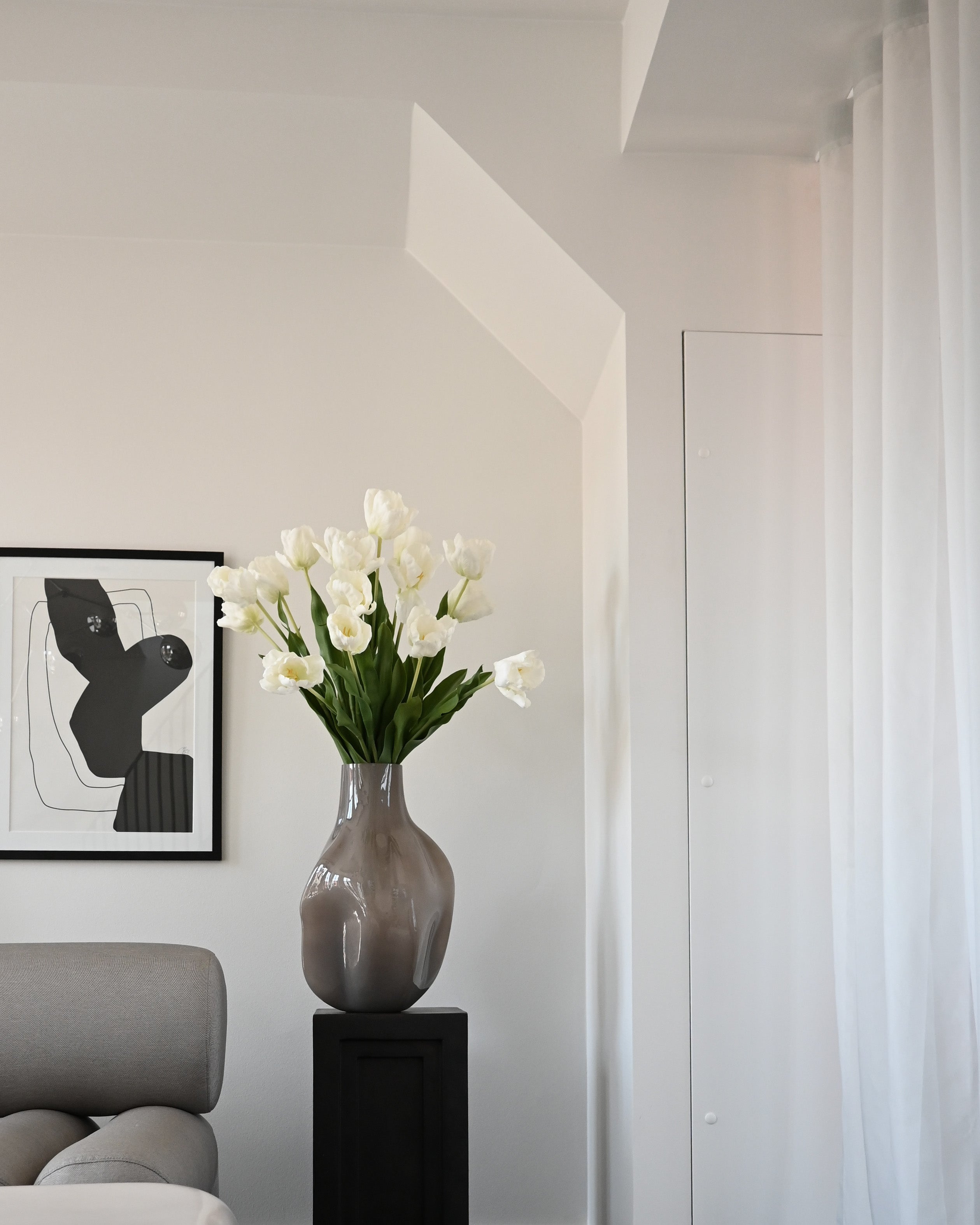 Vase BAKKU dunkelbeige Glas