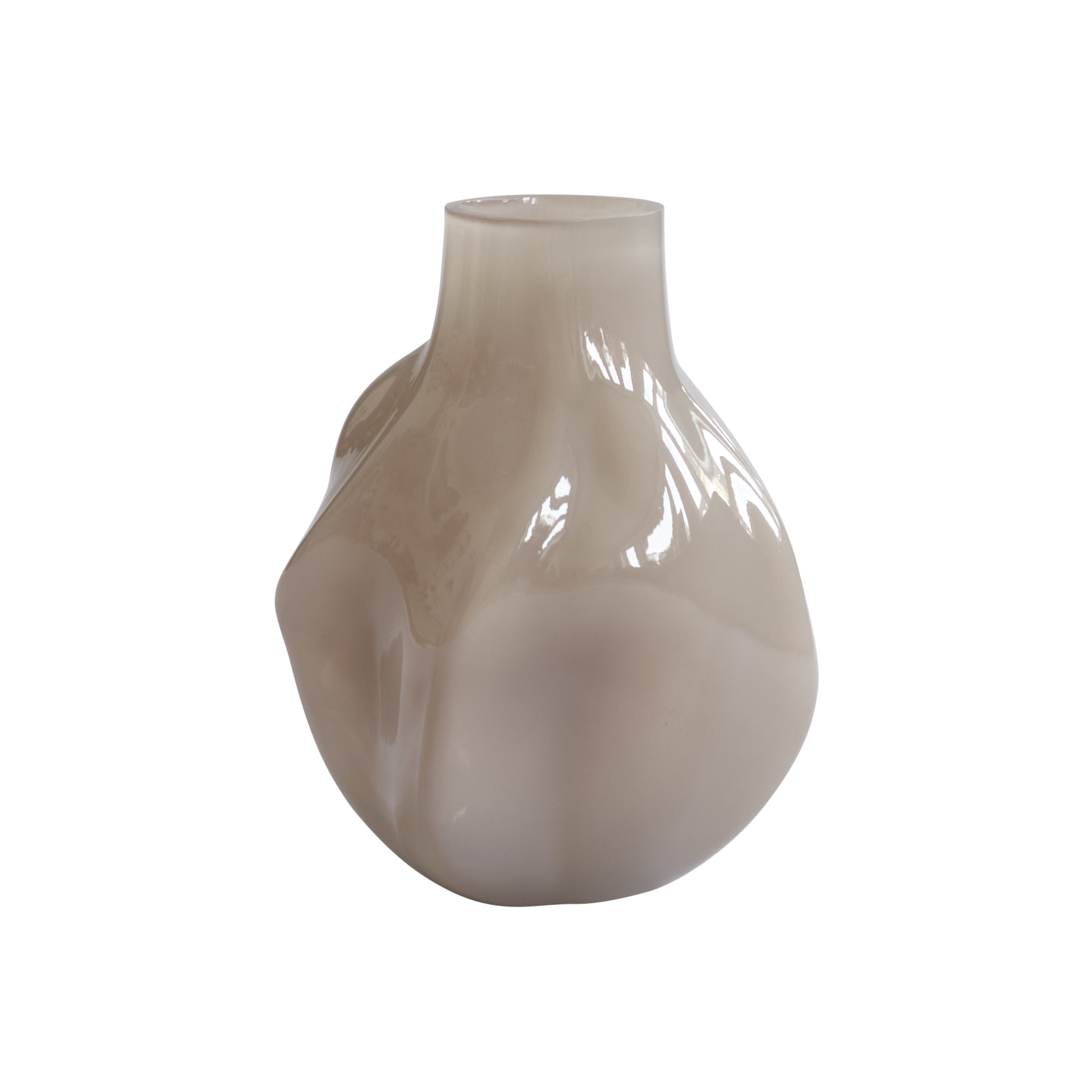 Vase BAKKU dunkelbeige Glas