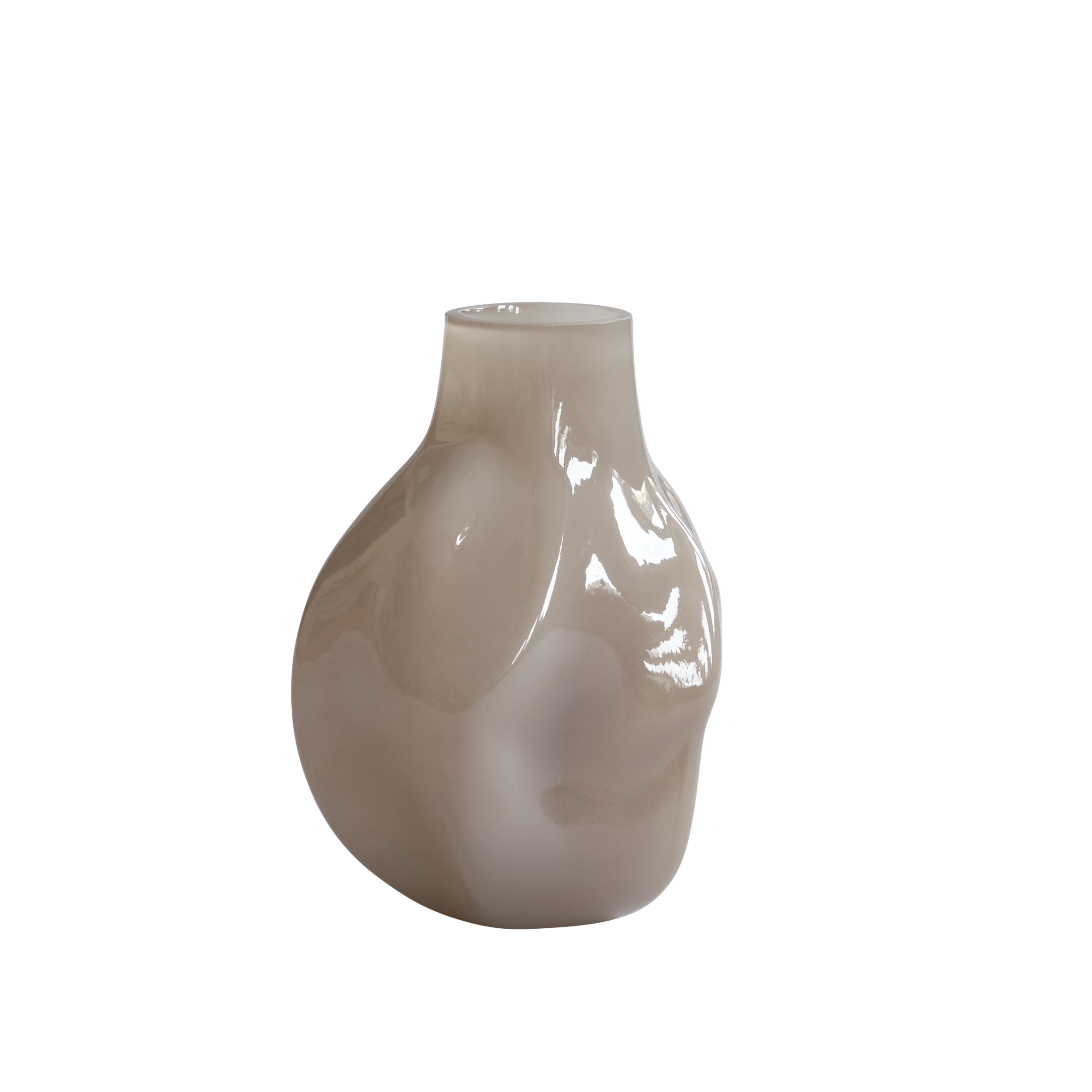 Vase BAKKU dunkelbeige Glas