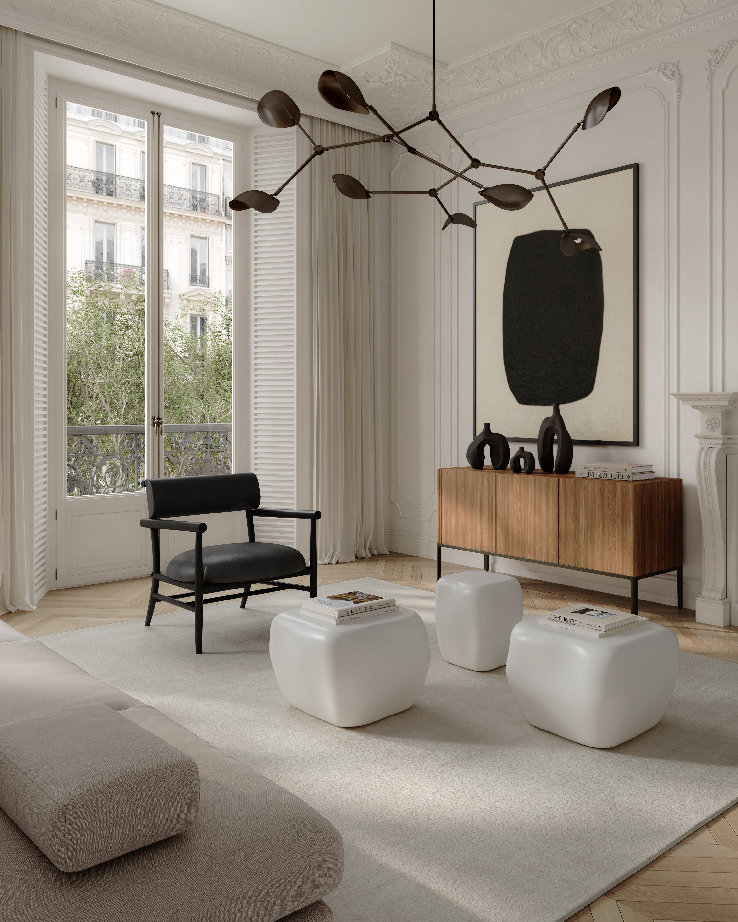 Couchtisch ISHI weiße Keramik