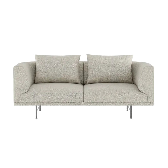 2-Seater Sofa CHIMNEY Light Gray Boucle with Steel Base