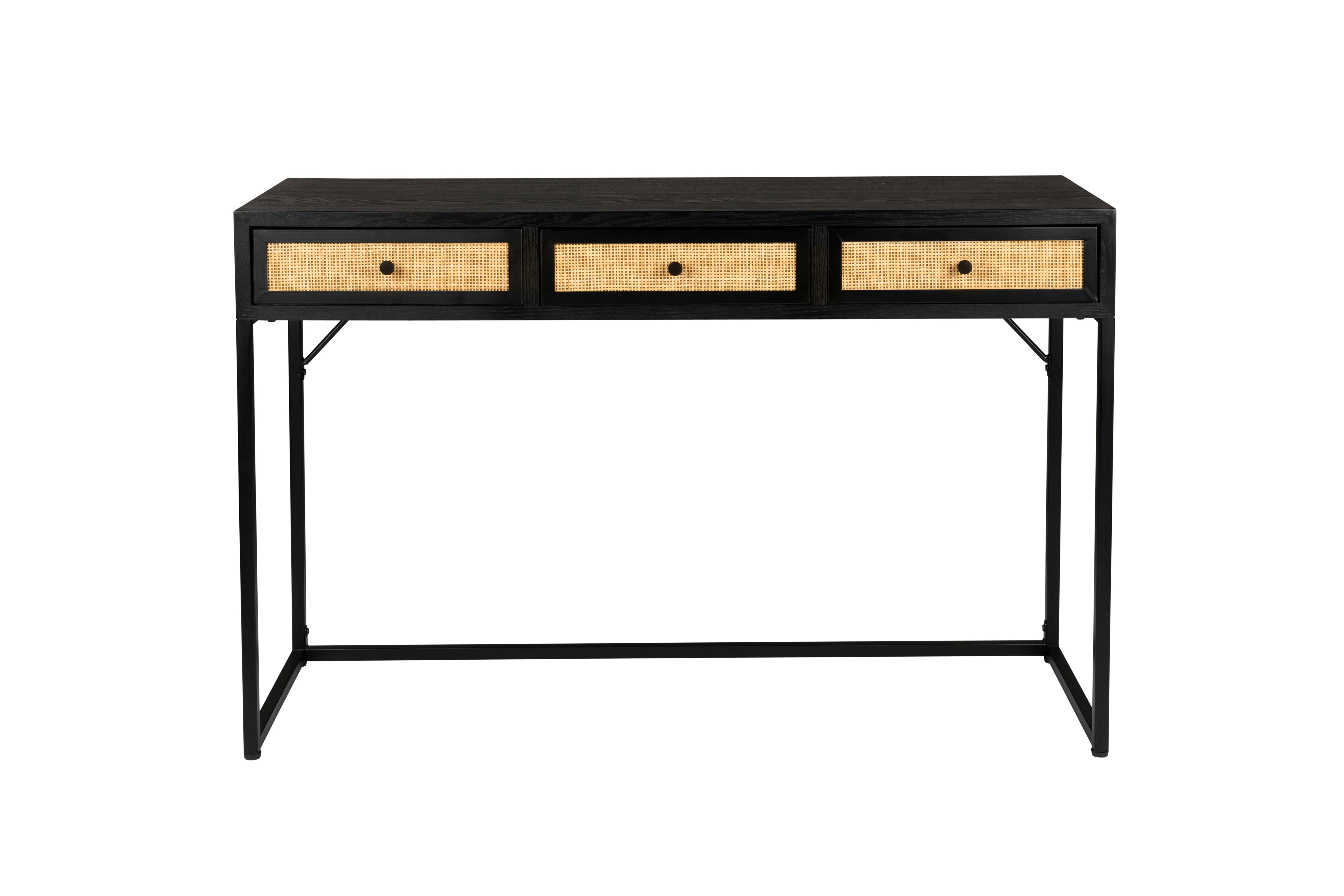 GUUJI Black console with rattan