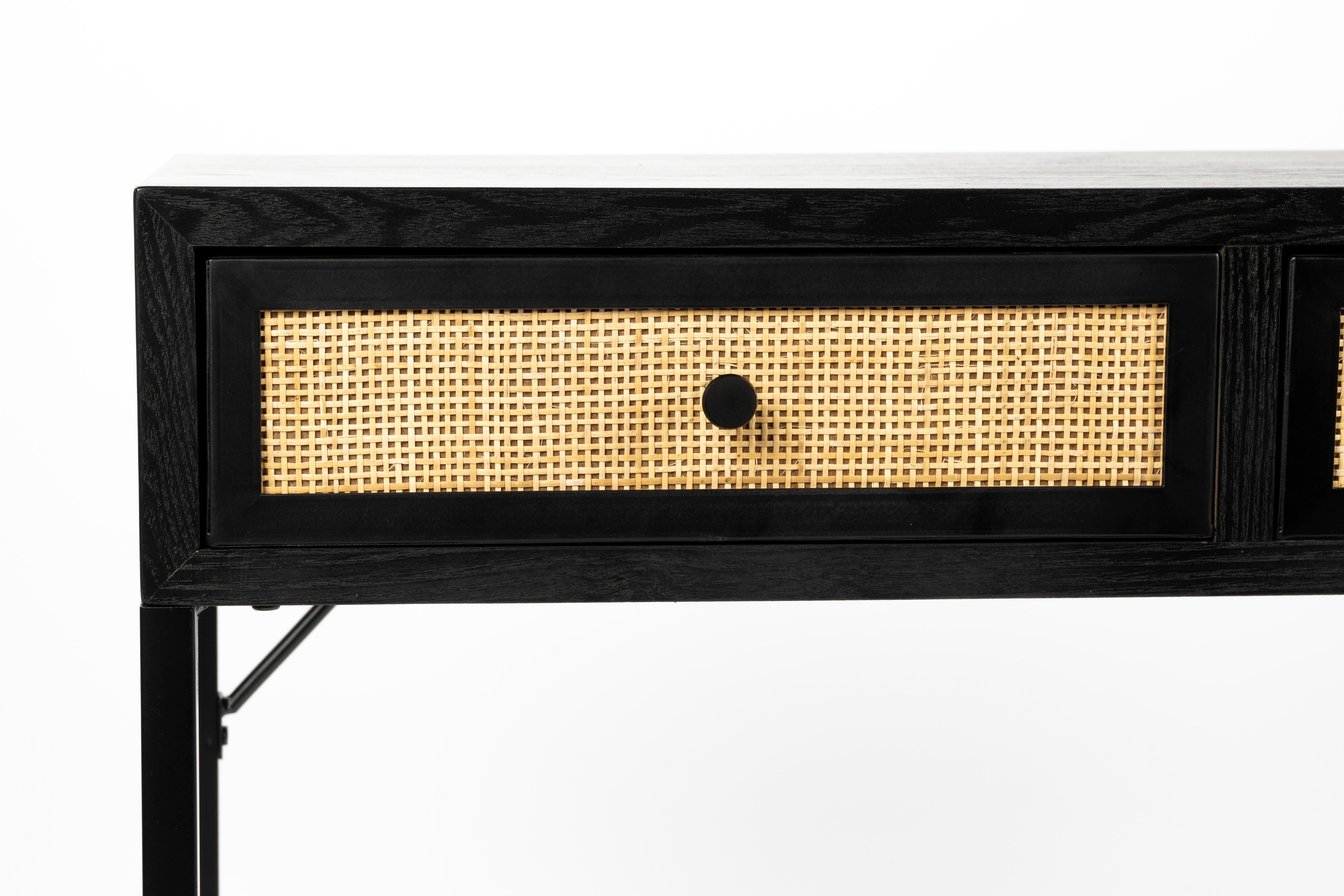 GUUJI Black console with rattan